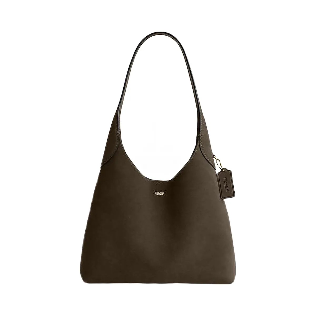 Coach Brooklyn Shoulder Bag 28 Suede-Brass-Olive - HypeFly India View 1