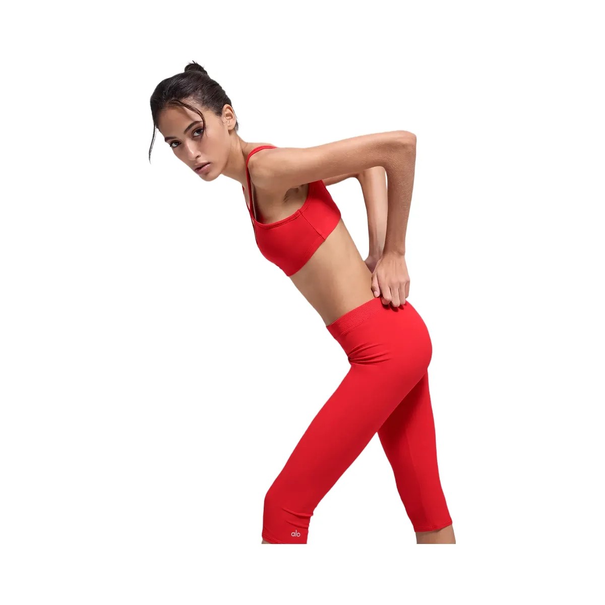 Alo Women's soft Center Stage Bra - Bright Red - HypeFly India View 3