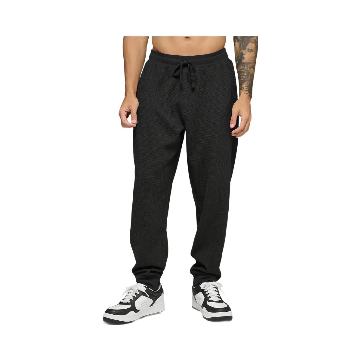 Alo Men's Waffle Lounge Jogger - Black - HypeFly India View 5