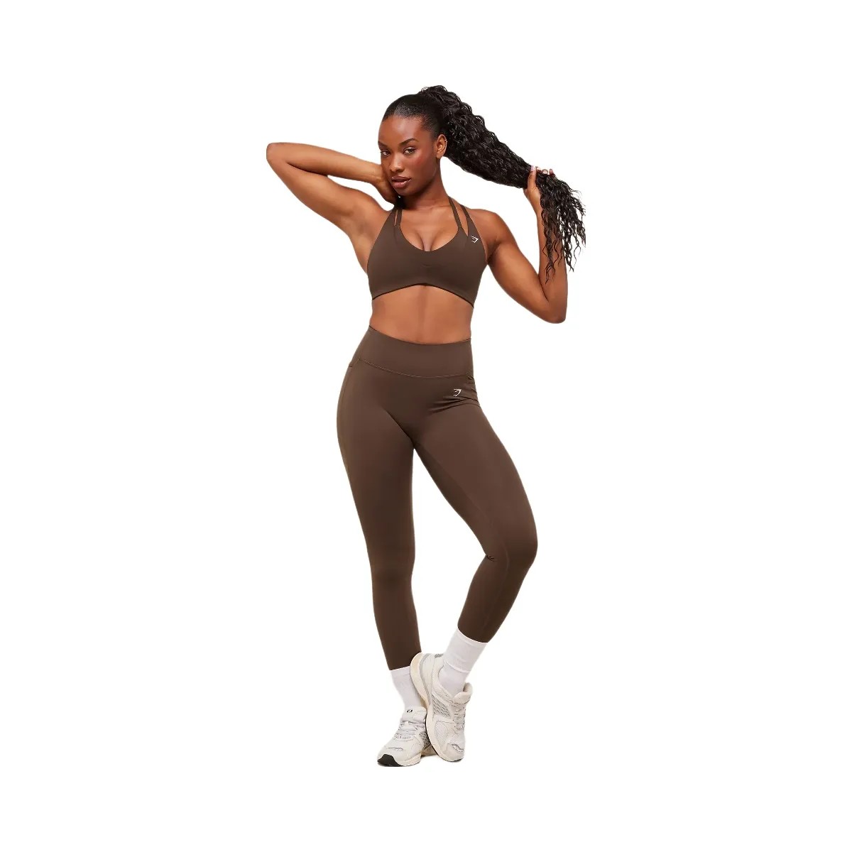 Gymshark Reps T Back Sports Bra - Archive Brown - HypeFly India View 4