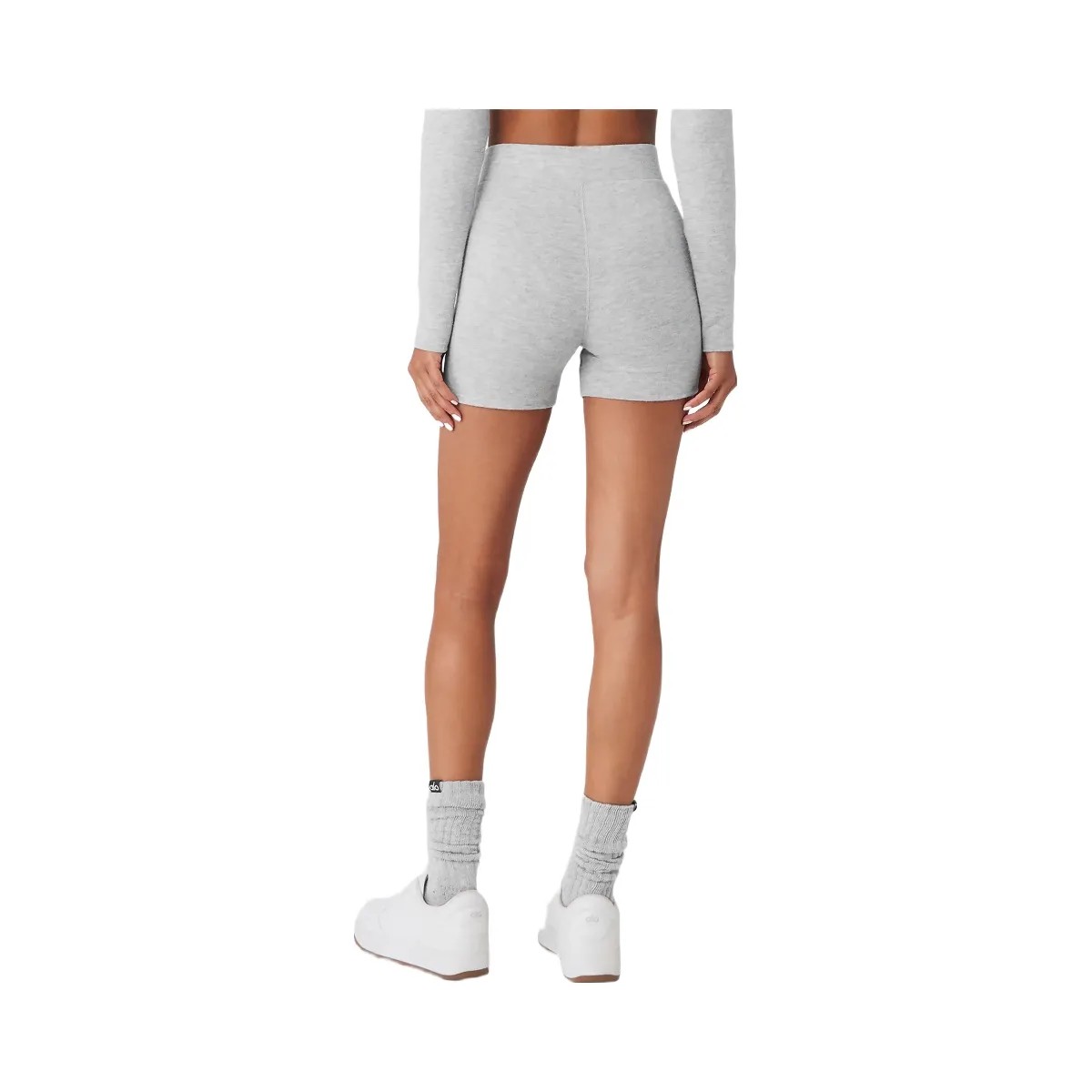 Alo Women's Alolux High-Waist Me Time Short - Athletic Heather Grey - HypeFly India View 2