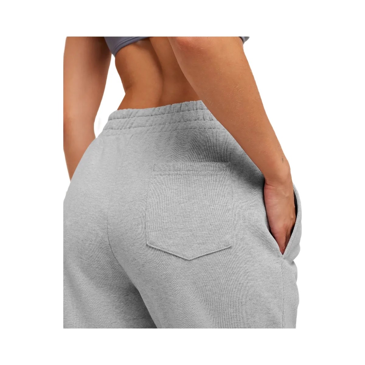 Gymshark Embroidered Logo Joggers - Light Grey Core Marl - HypeFly India View 4