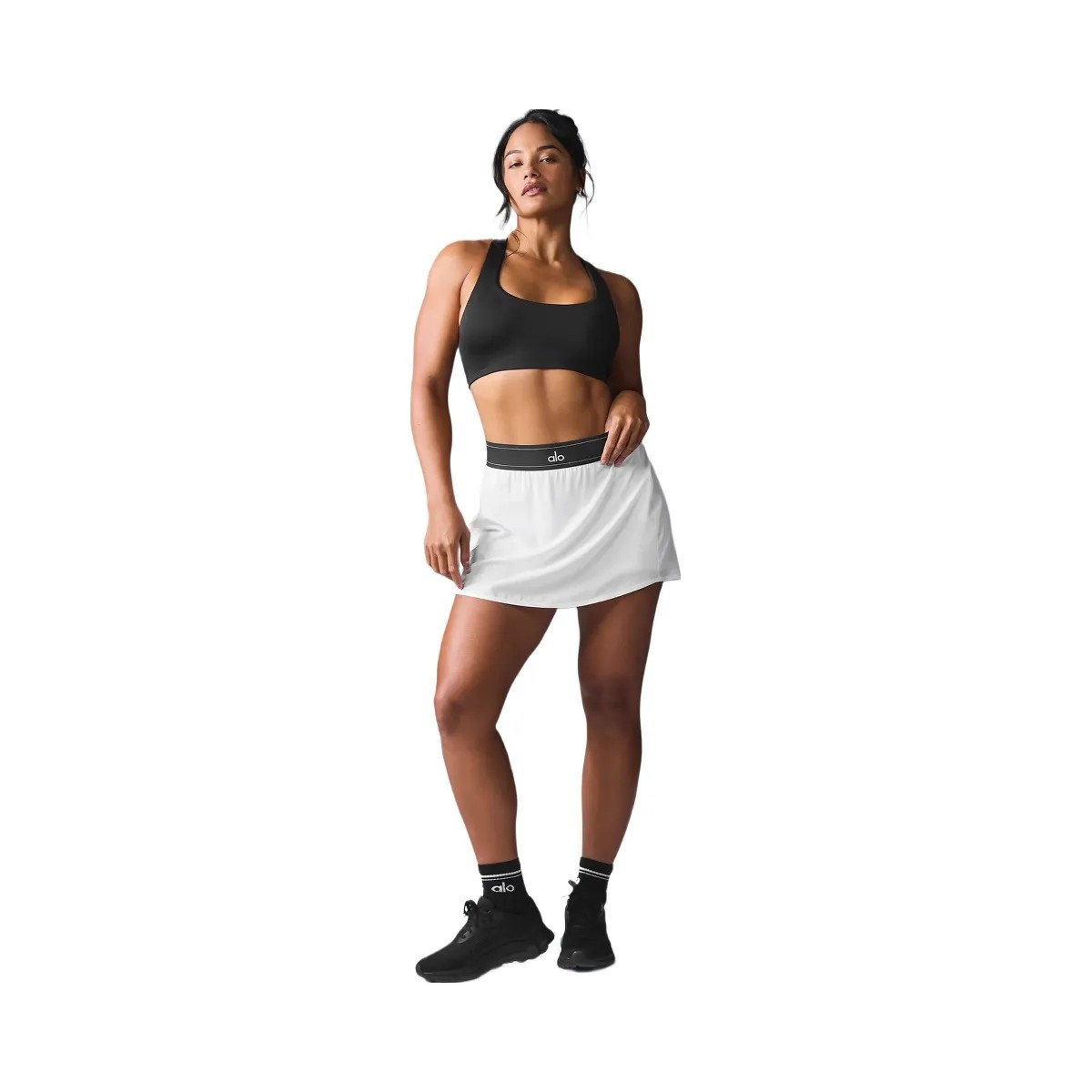 Alo Women's Match Point Tennis Skirt - White - HypeFly India View 3