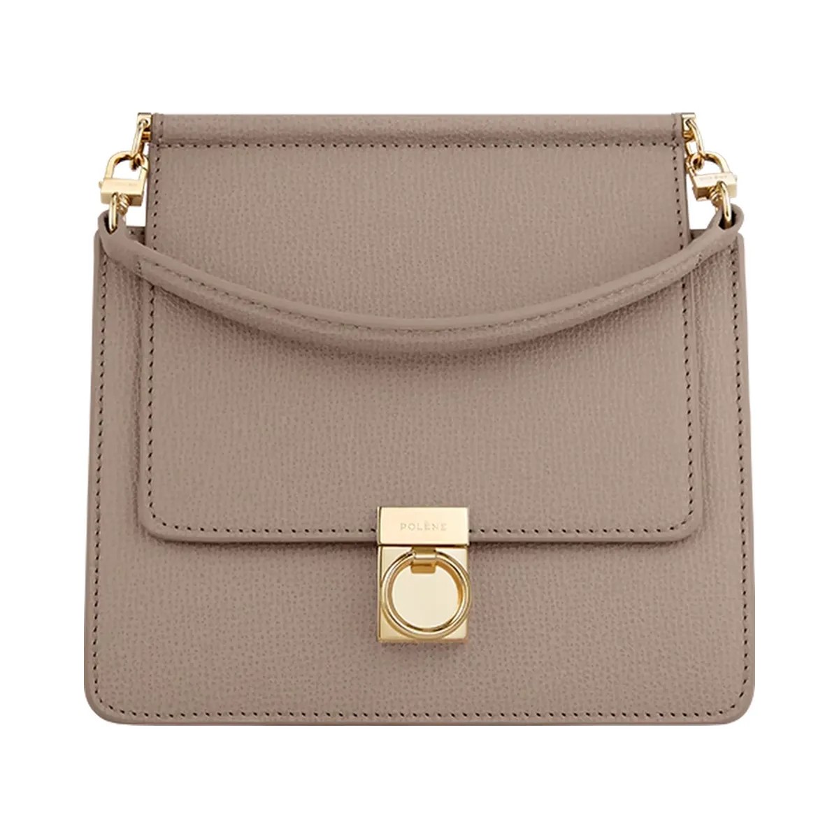 Polene Numero Sept Mini Textured Taupe - HypeFly India View 1