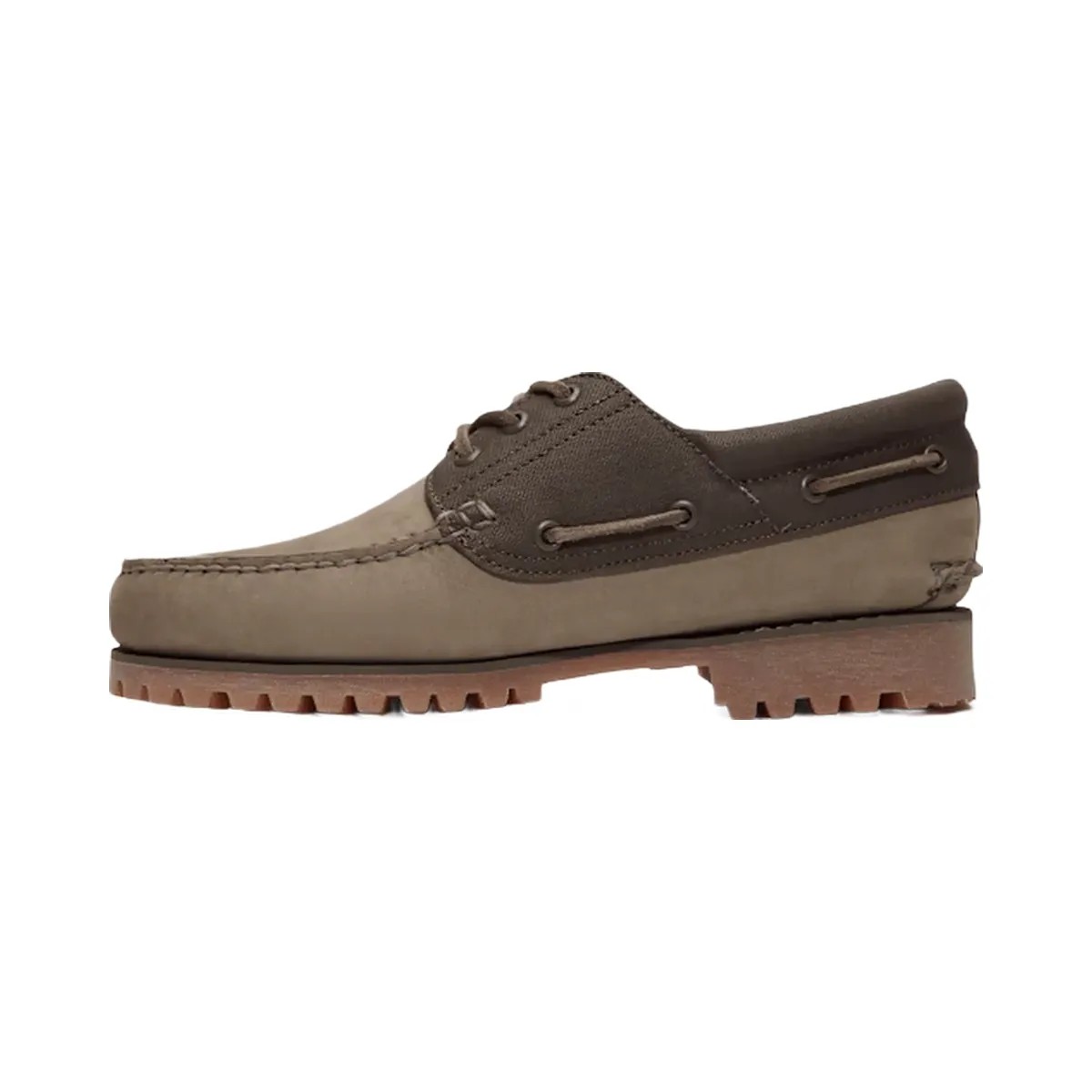 Timberland Authentics 3-Eye Boat Shoe Olive Nubuck Men'S - HypeFly India View 5