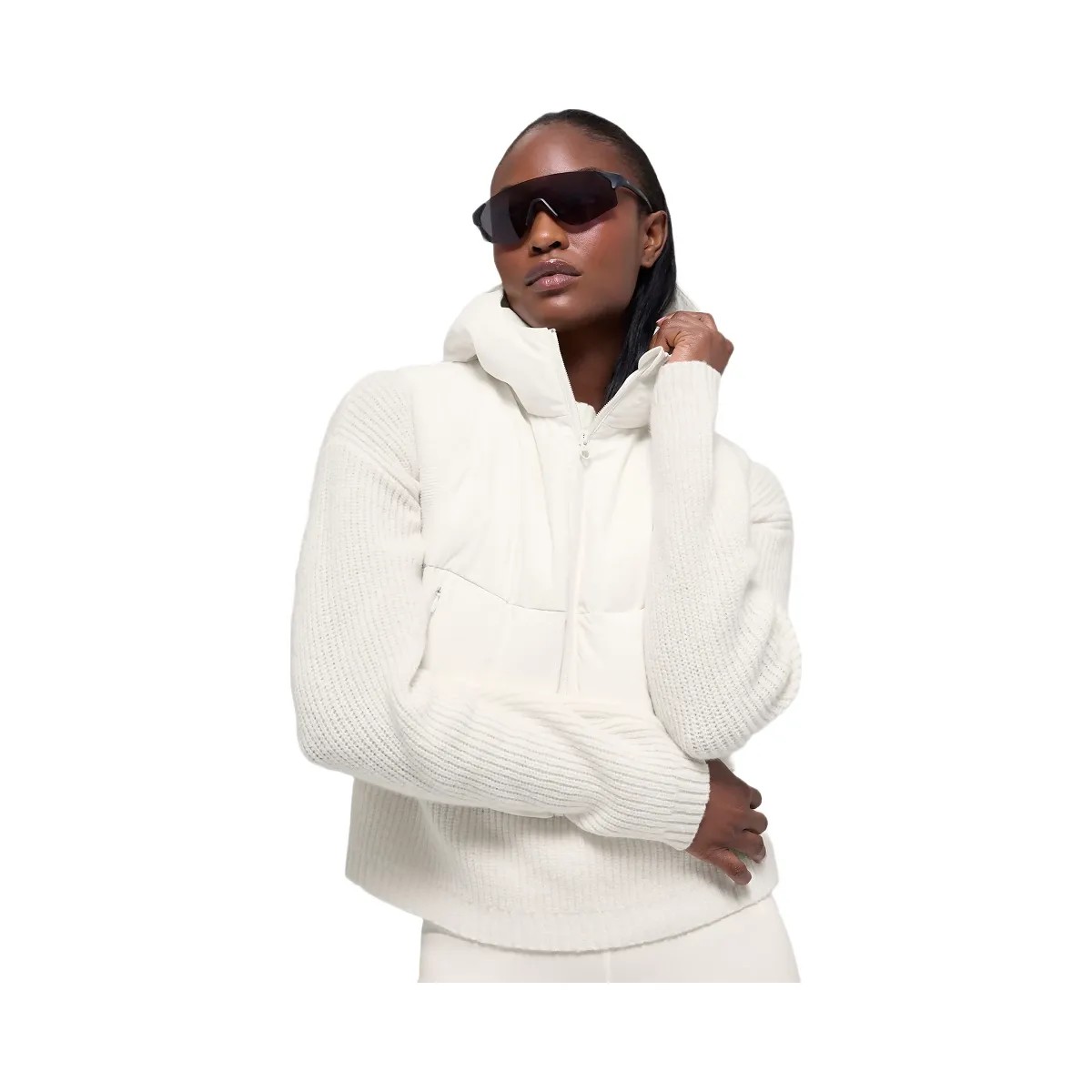 Alo Women's Fast Lane Puffer Vest - Ivory - HypeFly India View 2