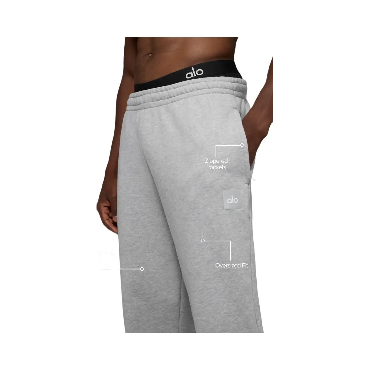 Alo Men's Cuffed Renown Heavy Weight Sweatpant - Athletic Heather Grey - HypeFly India View 3