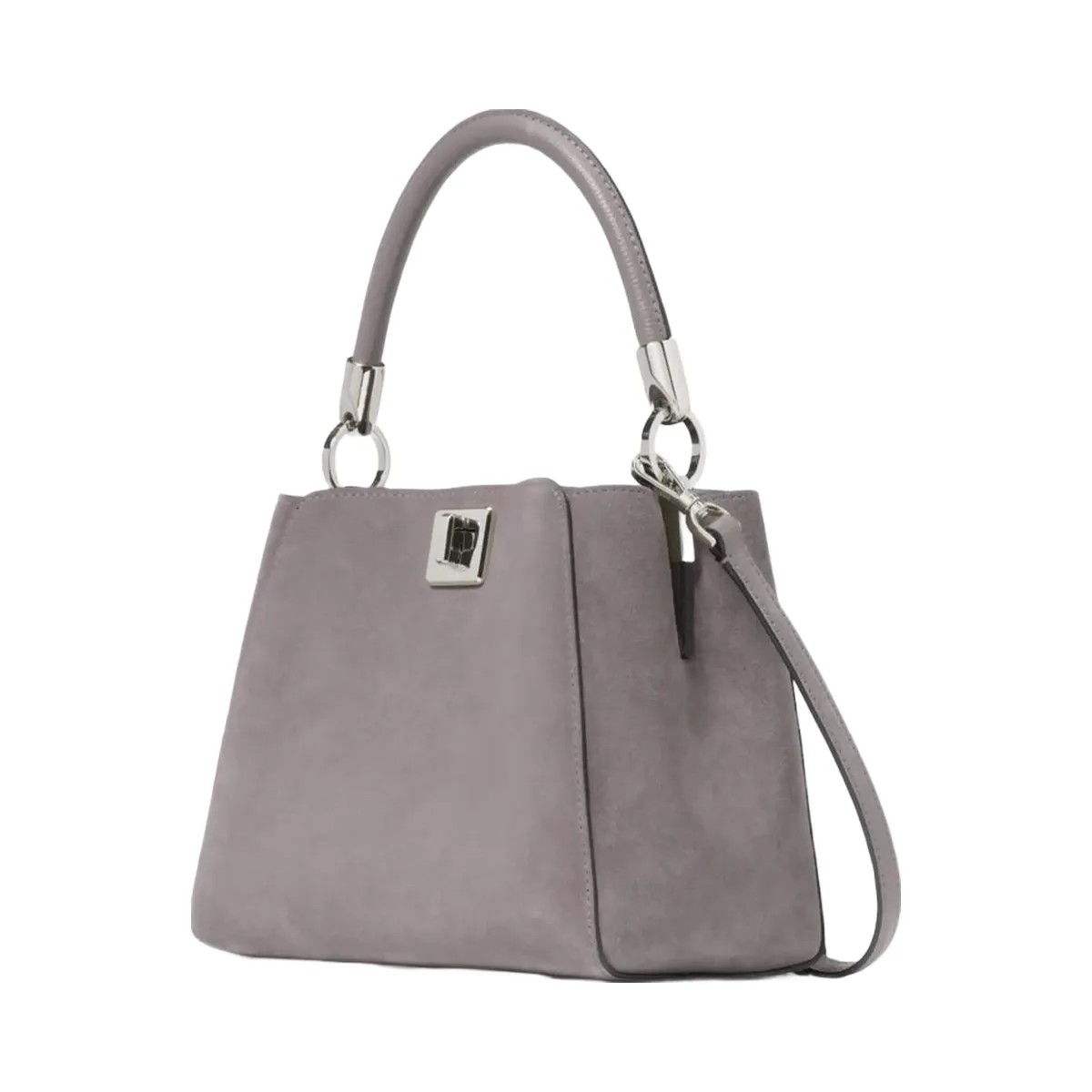 Kate Spade Phoebe Suede Small Top Handle Satchel Hare Grey - HypeFly India View 3