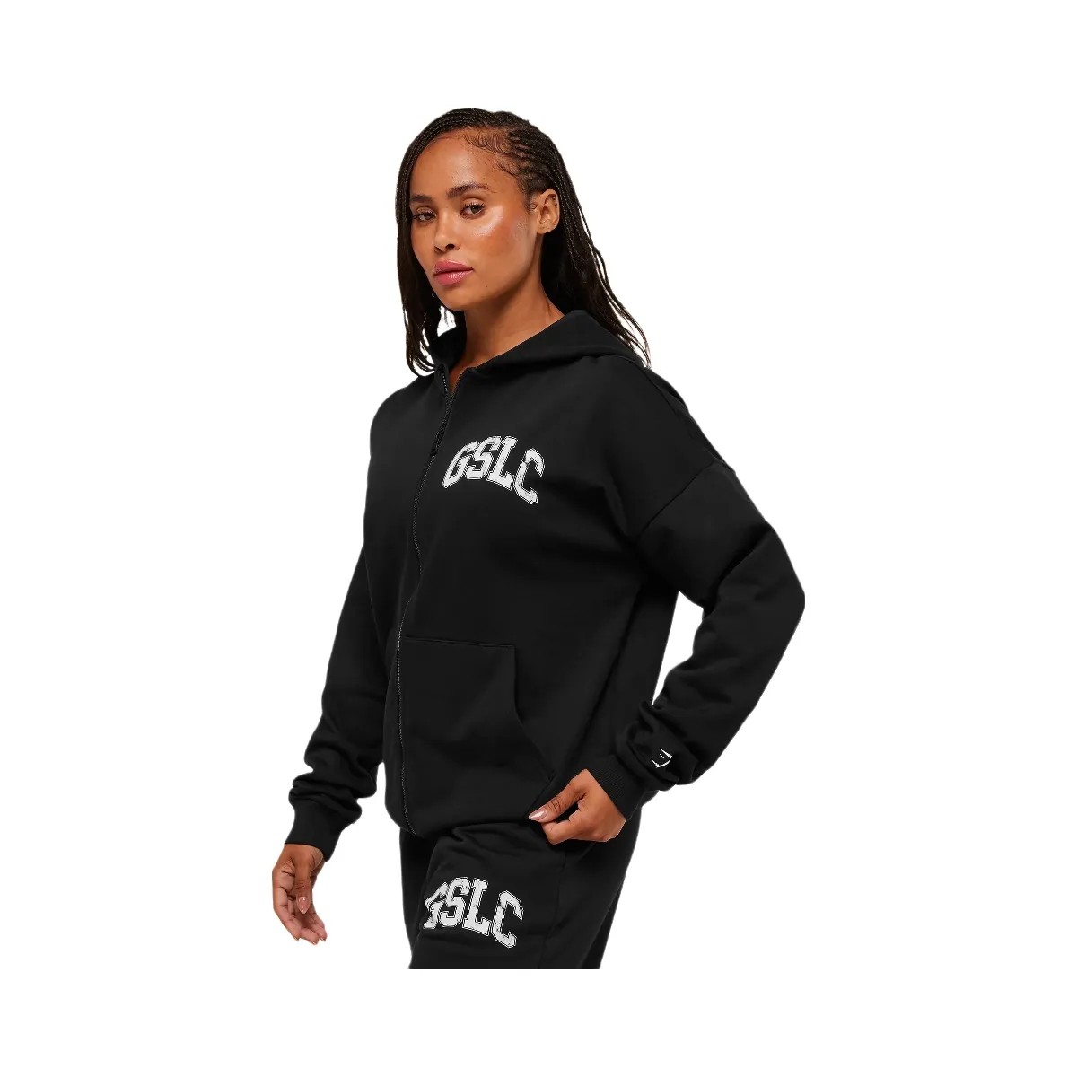 Gymshark GSLC Graphic Zip Up Hoodie - Black - HypeFly India View 2
