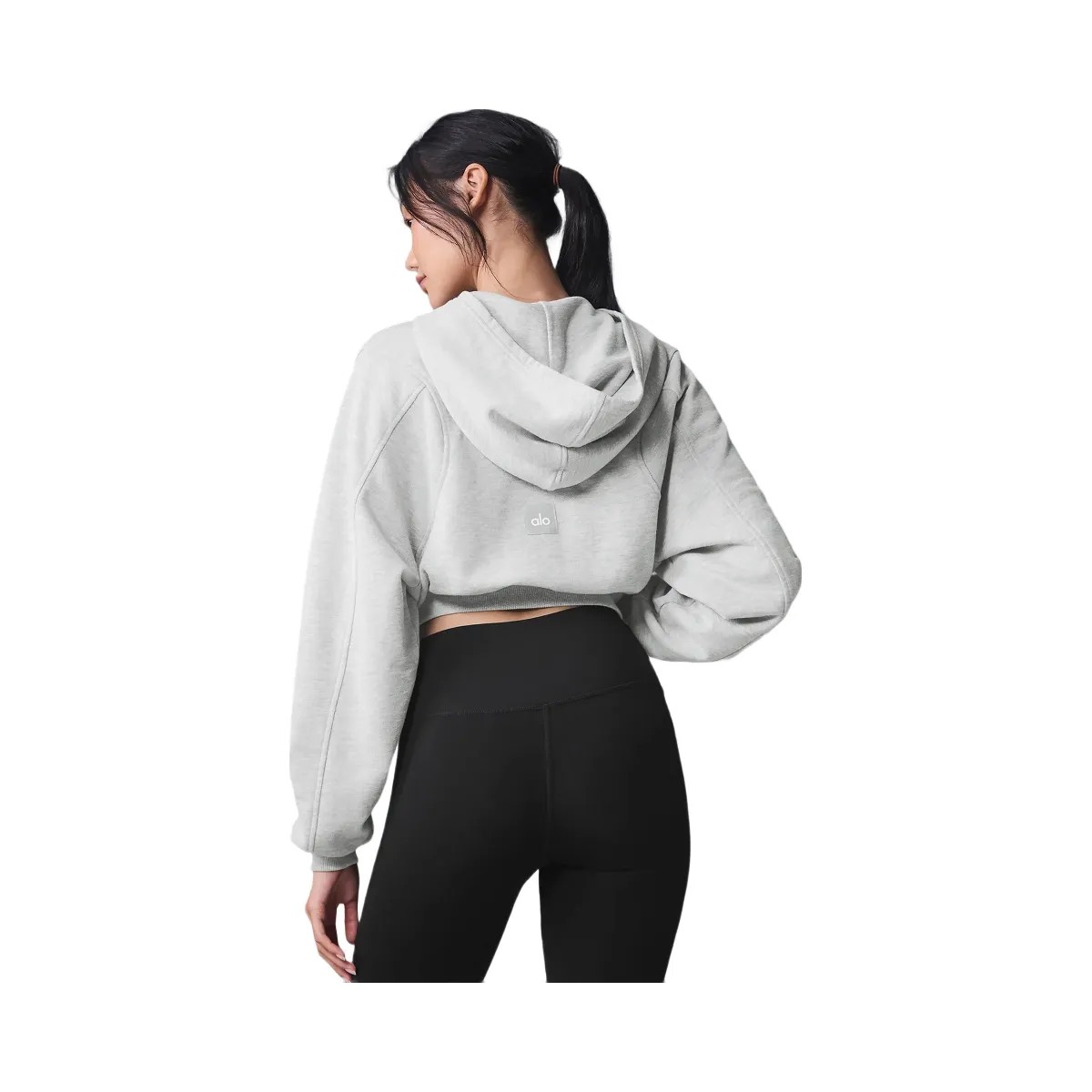 Alo Women's Sweet Escape Zip Up Hoodie - Athletic Heather Grey - HypeFly India View 3