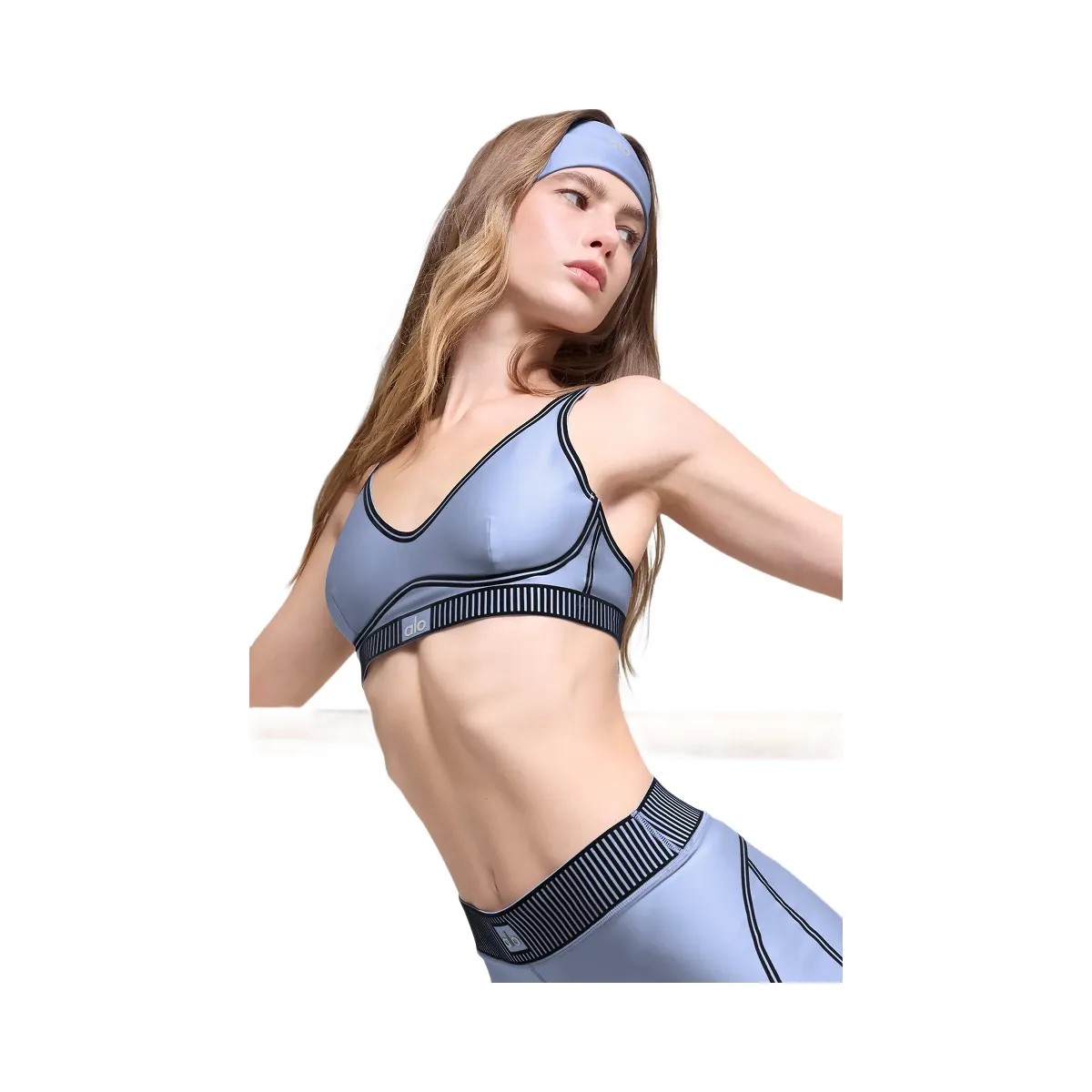 Alo Women's Airlift Line Up Bra - Winter Frost - HypeFly India View 1