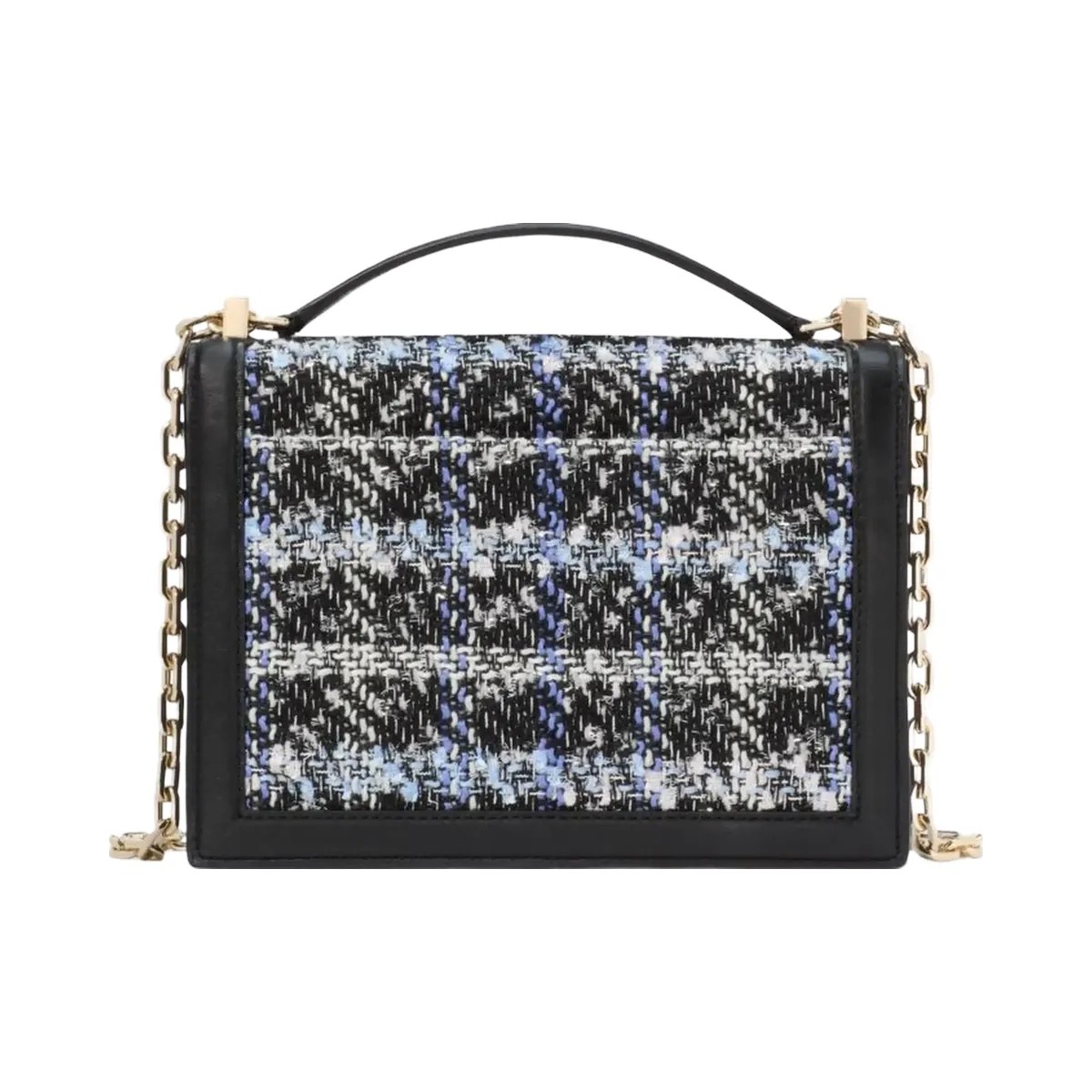 Kate Spade Deco Plaid Tweed Chain Shoulder Bag Black Multi - HypeFly India View 5
