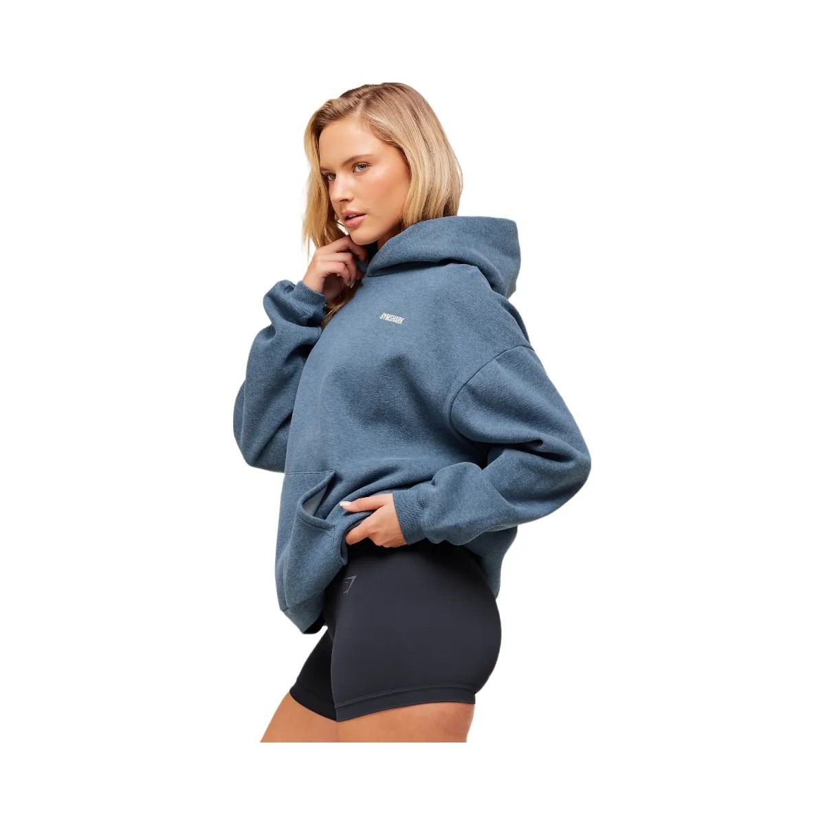 Gymshark Cosy Luxe Hoodie - Compound Blue Marl - HypeFly India View 3