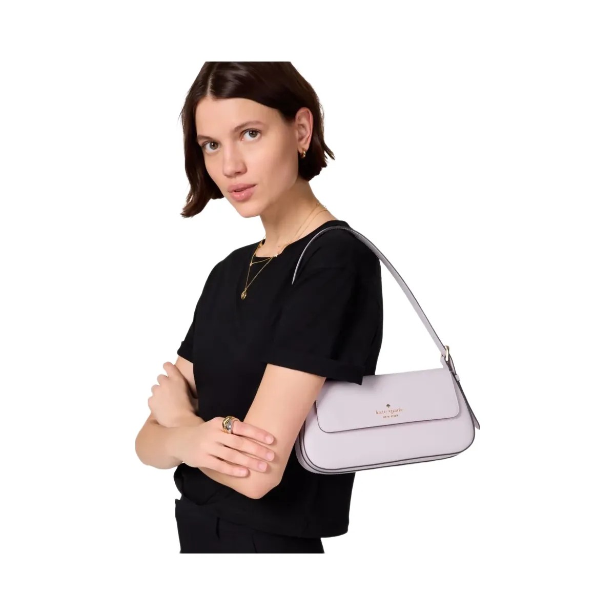 Kate Spade Madison Saffiano Leather Small Flap Shoulder Bag Pale Amethyst - HypeFly India View 2