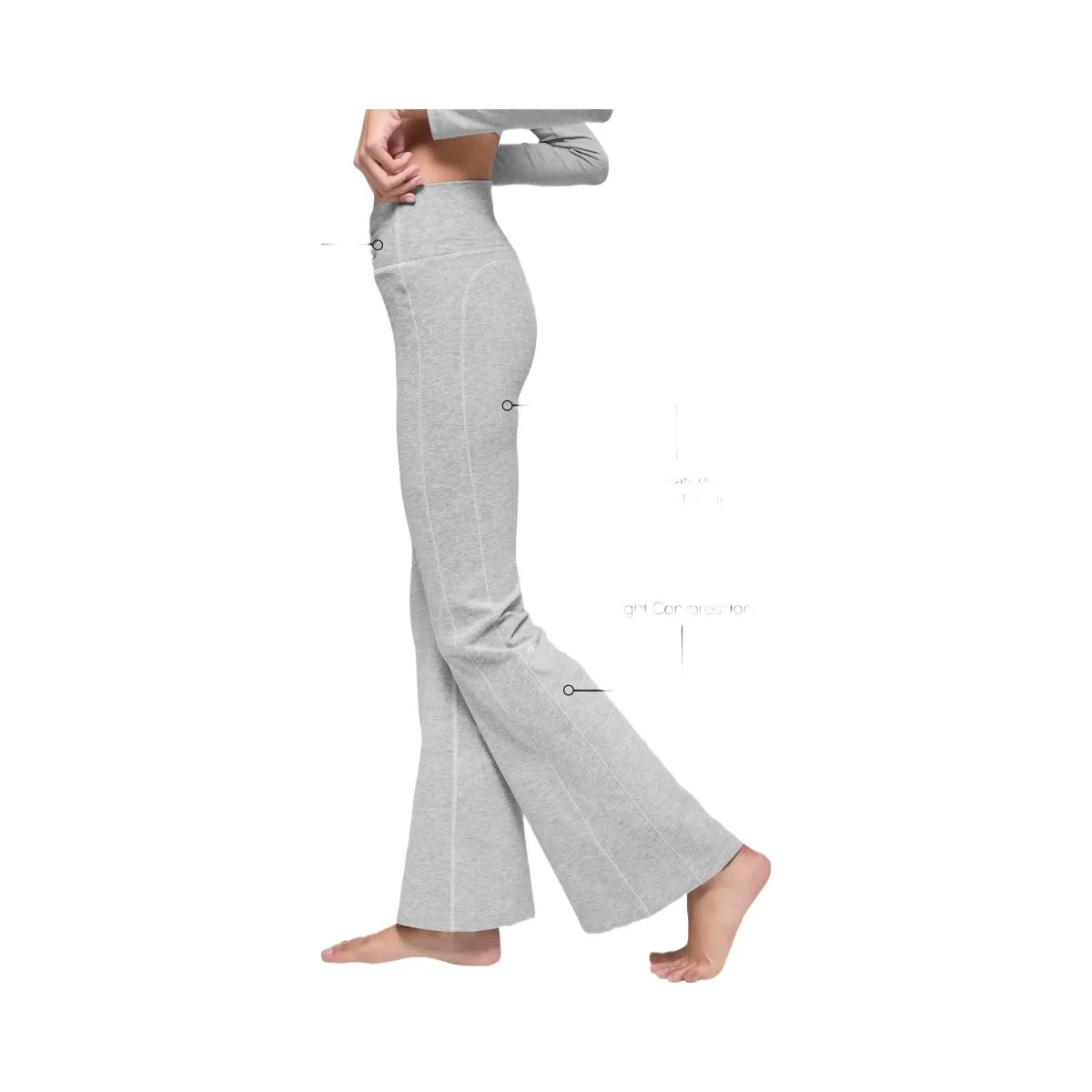 Alo Women's soft Intuition High-Waist Bootcut - Athletic Heather Grey - HypeFly India View 2