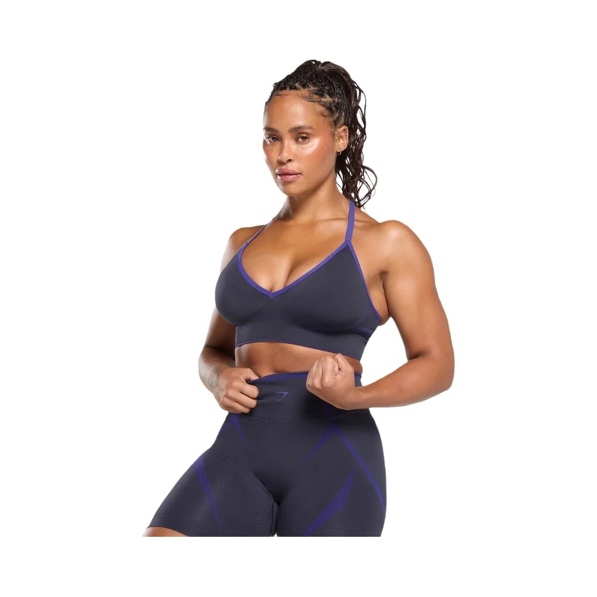 Gymshark Apex Lift Seamless Sports Bra - Heavy Blue/Cobalt Purple - HypeFly India View 4