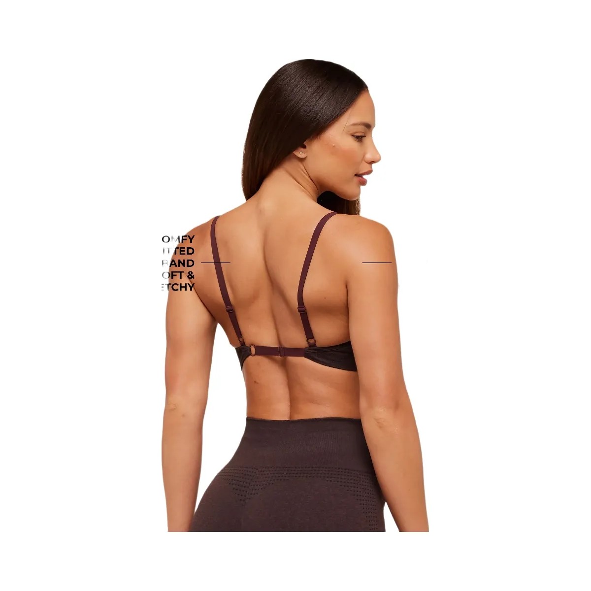 Gymshark Vital Sports Bra - Rich Maroon/Marl - HypeFly India View 2