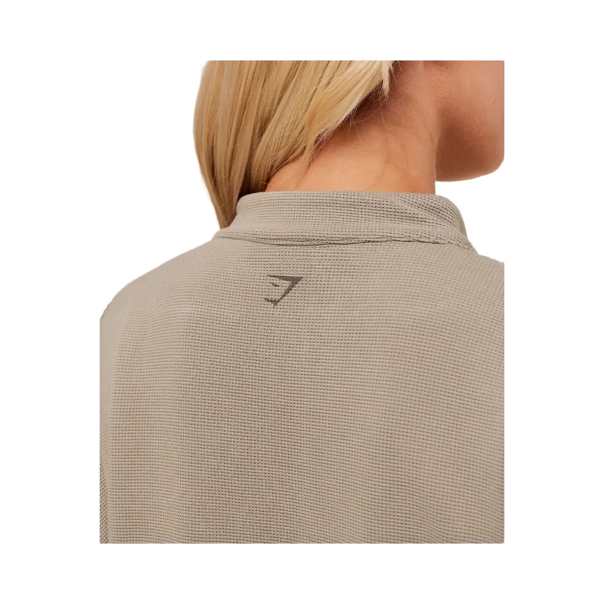 Gymshark Waffle Midi Zip Up Jacket - Lifestyle Brown - HypeFly India View 4