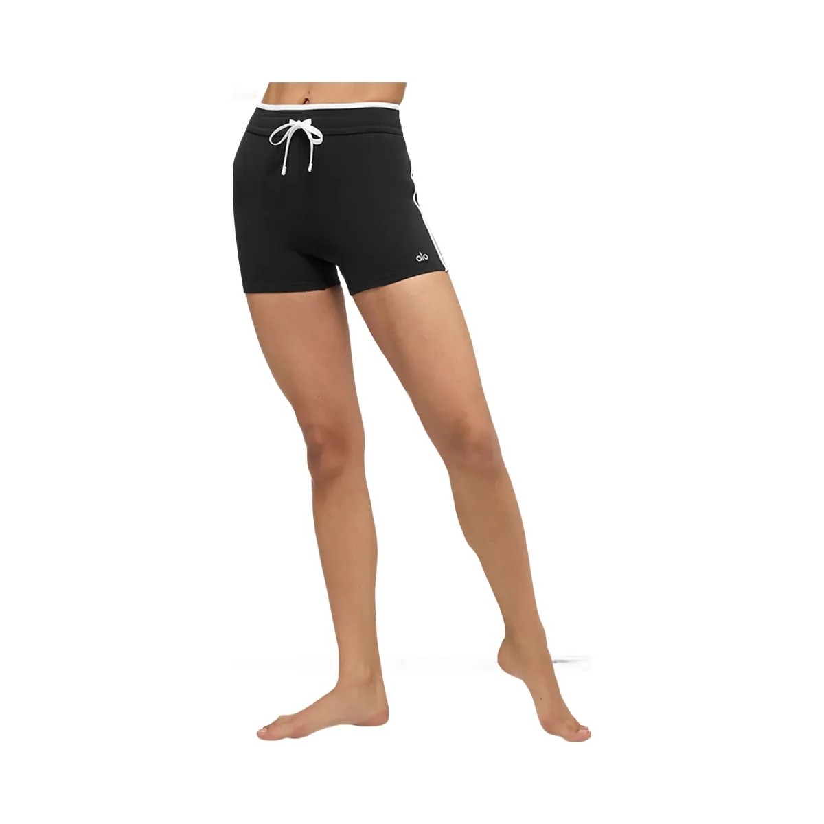 Alo Women's 4" Airbrush High-Waist Race Pace Short - Black/White - HypeFly India View 1
