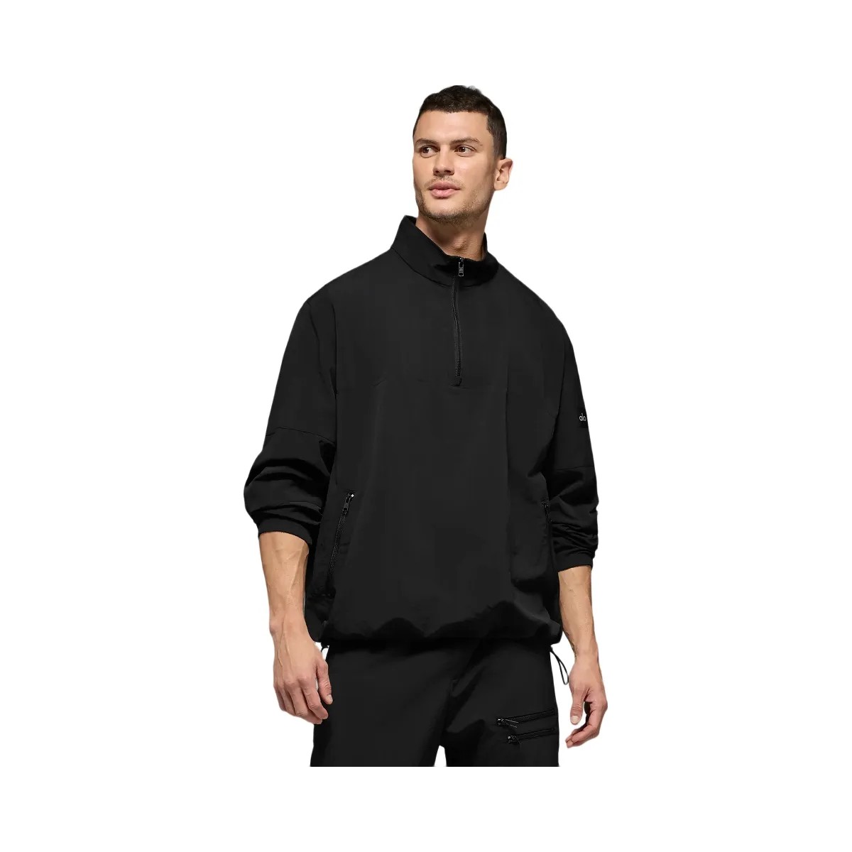 Alo Men's Light Weight Takeaway Track Pullover - Black - HypeFly India View 1