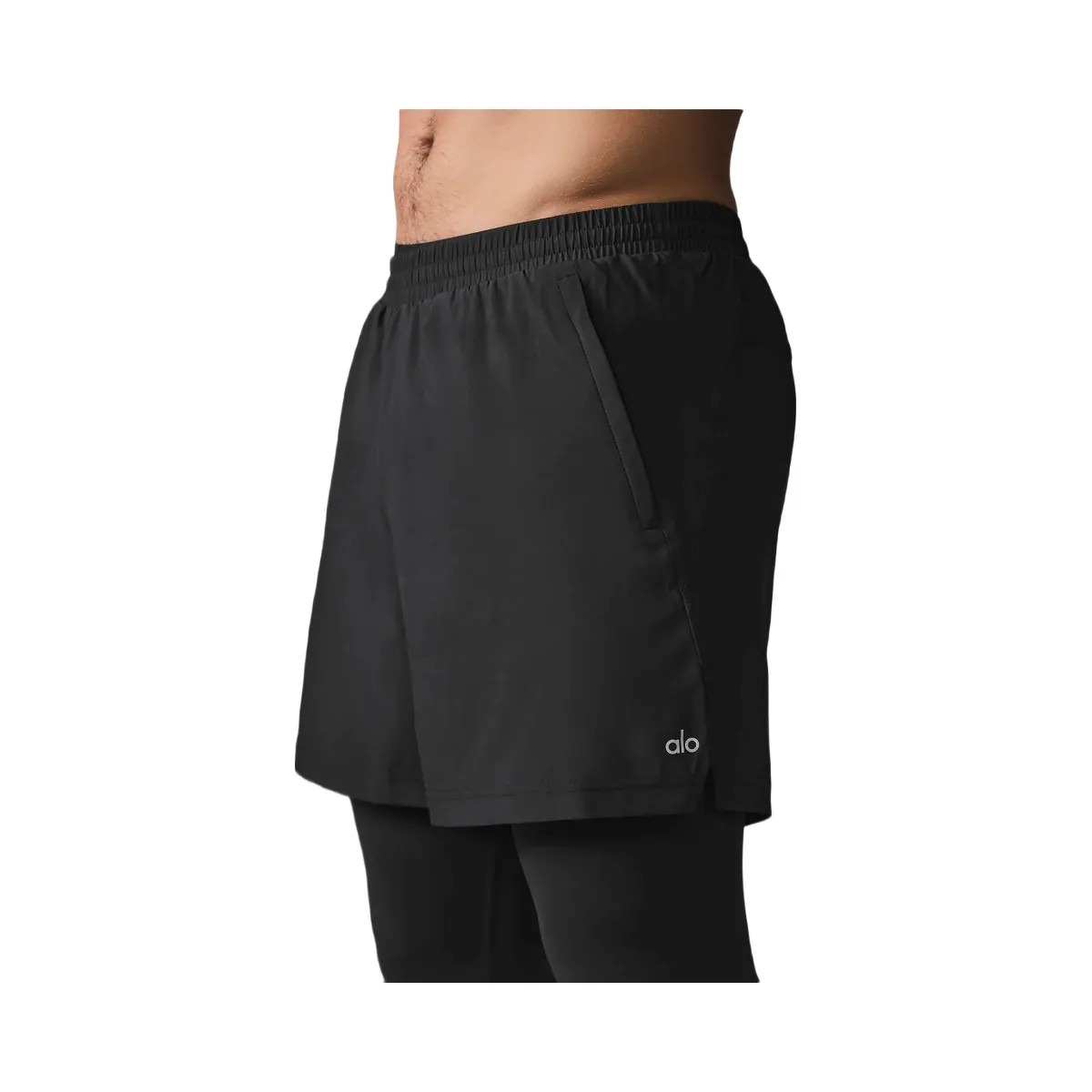 Alo Men's 5" Revival 2-in-1 Pant - Black/Black - HypeFly India View 2