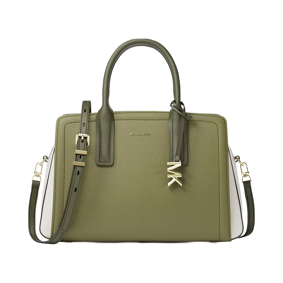 Michael Kors Laila Medium Color-Block Pebbled Leather Satchel Pstachio Mlt - HypeFly India View 1