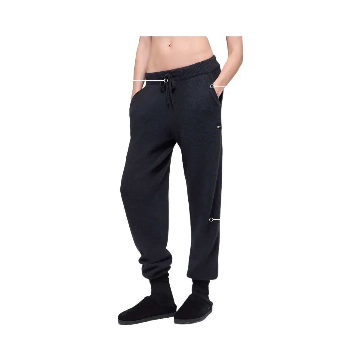 Alo Women's Wool Cashmere High-Waist New Class Jogger - Black - HypeFly India View 2