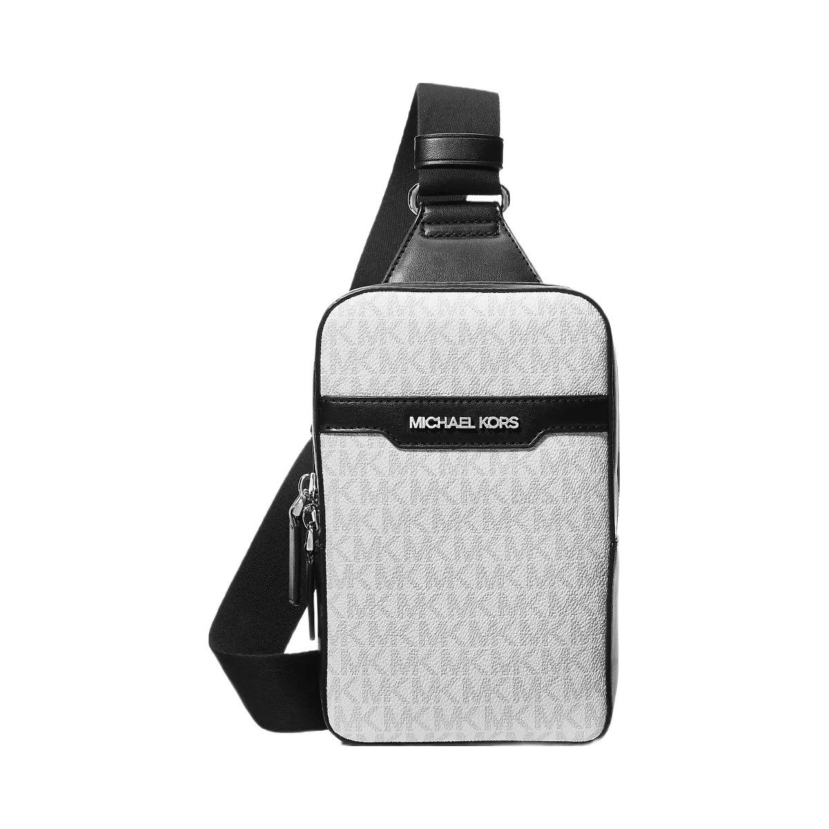 Michael Kors Cooper Medium Signature Logo Sling Pack Bright Wht - HypeFly India View 1