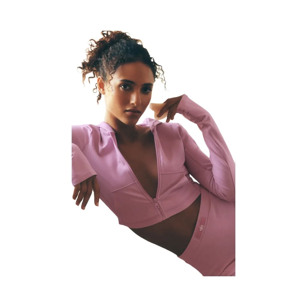 Alo Women's soft Sincere Fitted Jacket - Candy Heart Pink - HypeFly India View 6