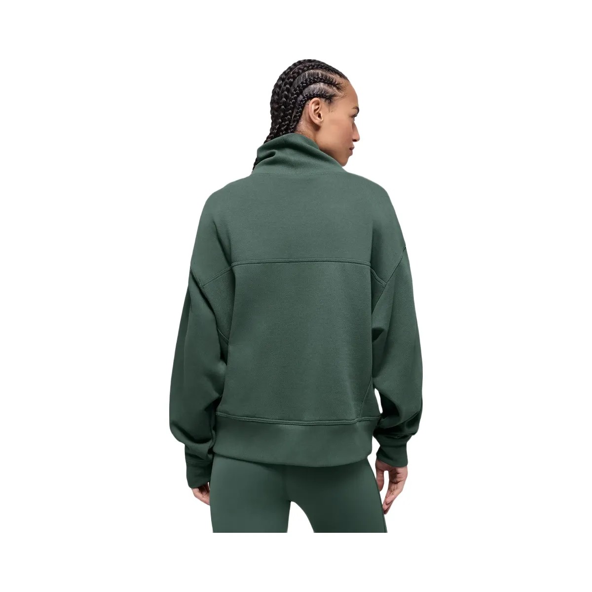 Alo Women's Hazy Mock Neck Pullover - Clover Green - HypeFly India View 3