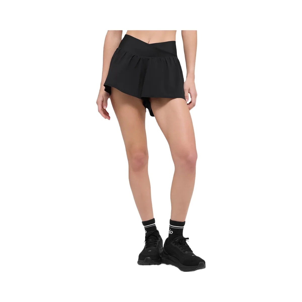 Alo Women's V-Cute Running Short - Black - HypeFly India View 1
