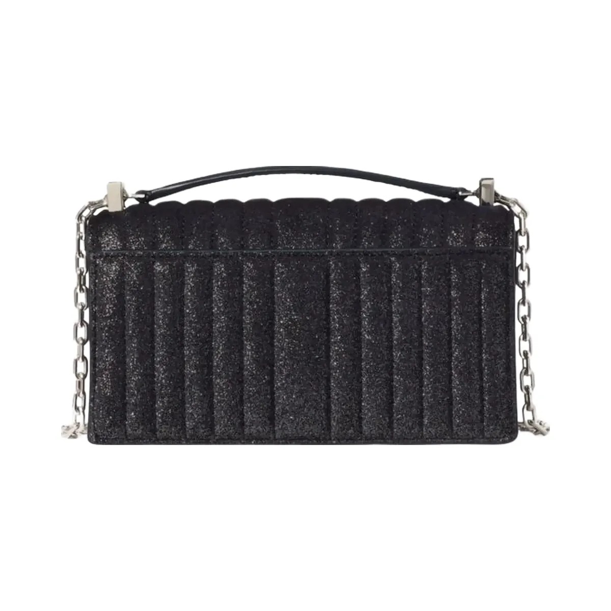 Kate Spade Deco Quilted Glitter Suede Mini Flap Chain Crossbody Navy Multi - HypeFly India View 6