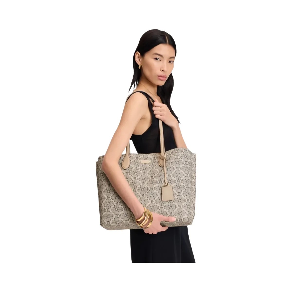 Kate Spade Suite Spade Flower Large Work Tote Neutral Multi - HypeFly India View 2