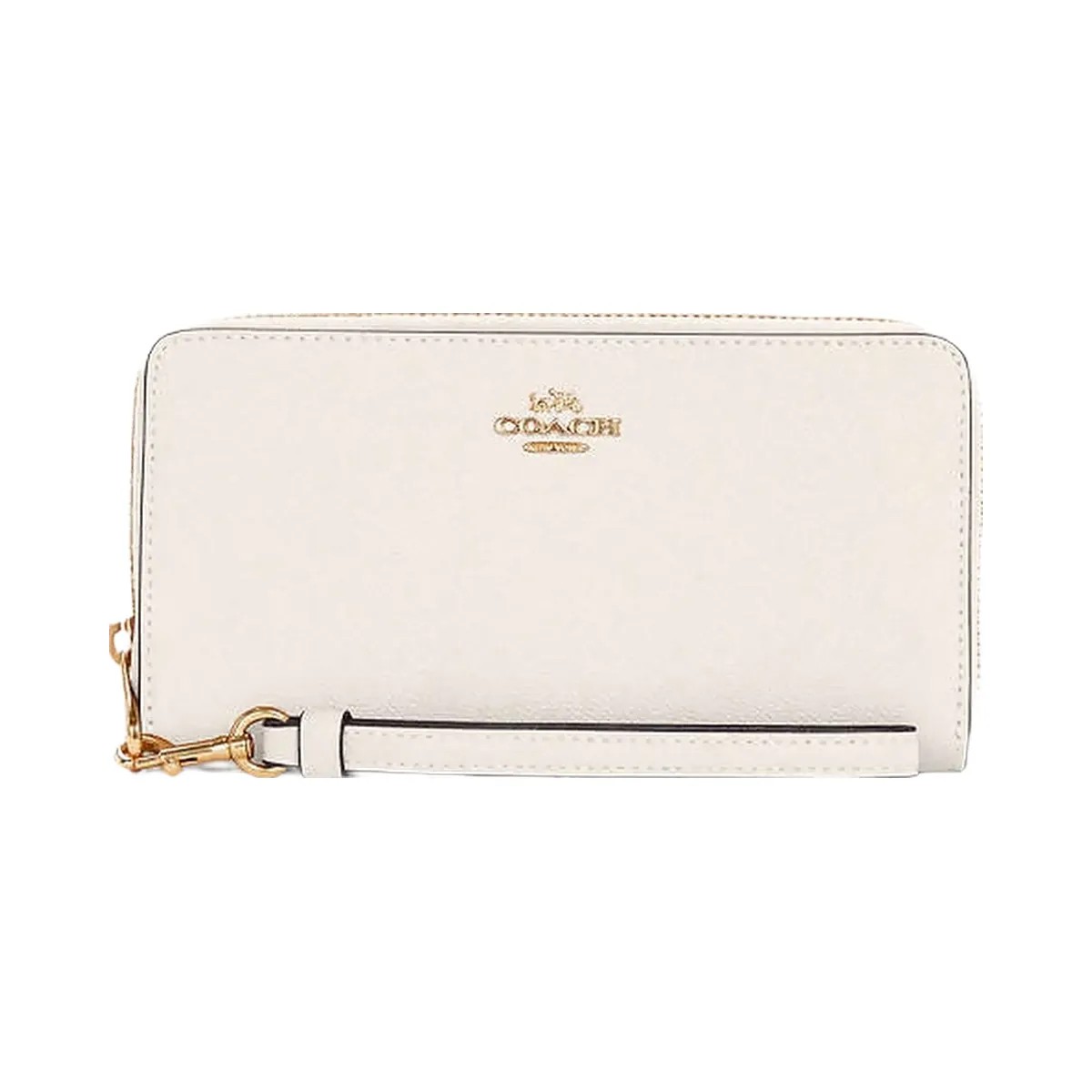 Coach Long Zip Around Wallet Crossgrain Leather-Gold-Chalk - HypeFly India View 2