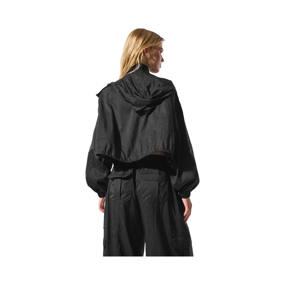 Alo Women's Cropped Game Time Full Zip Jacket - Black - HypeFly India View 3