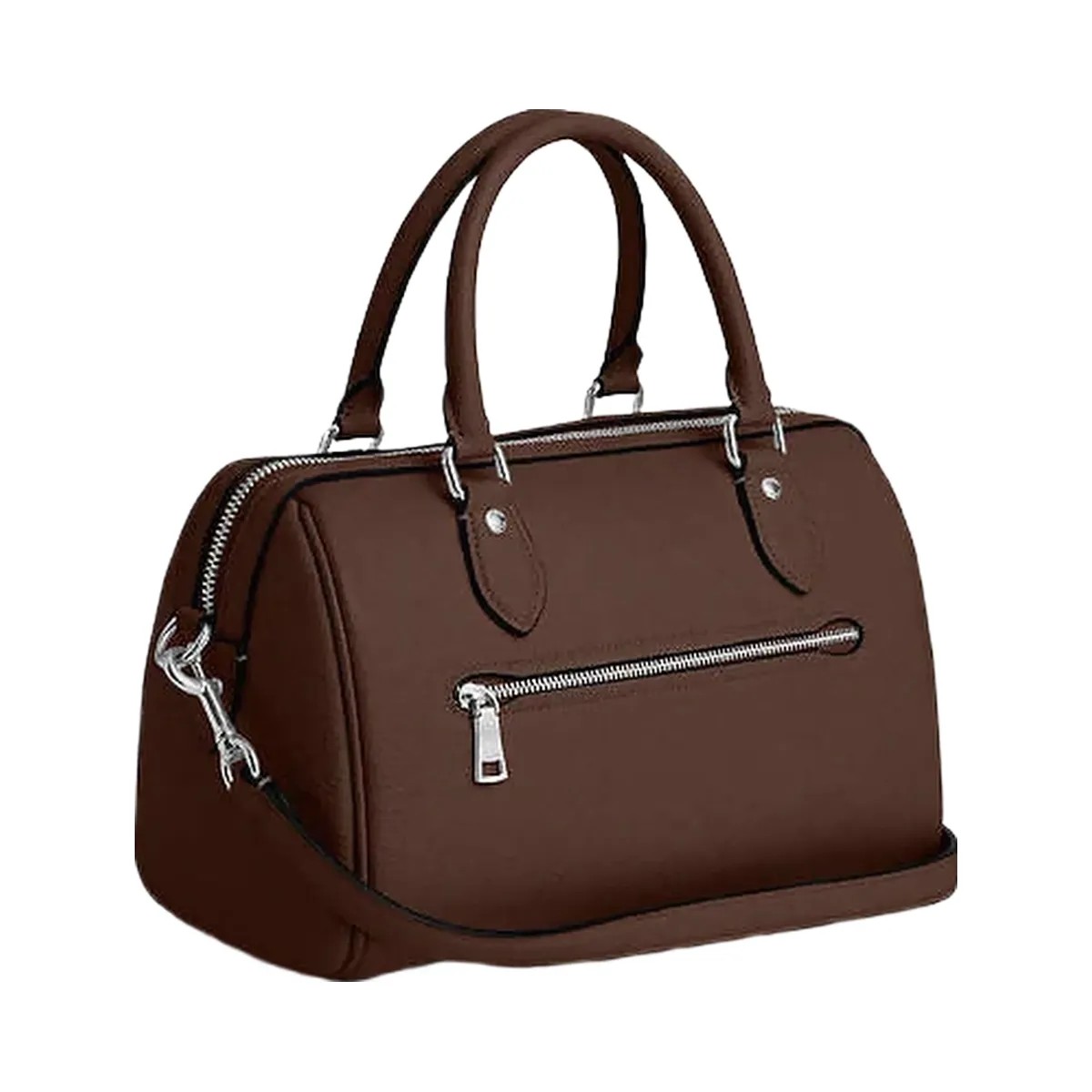 Coach Rowan Satchel Bag Pebbled Leather-Silver-Maple - HypeFly India View 4