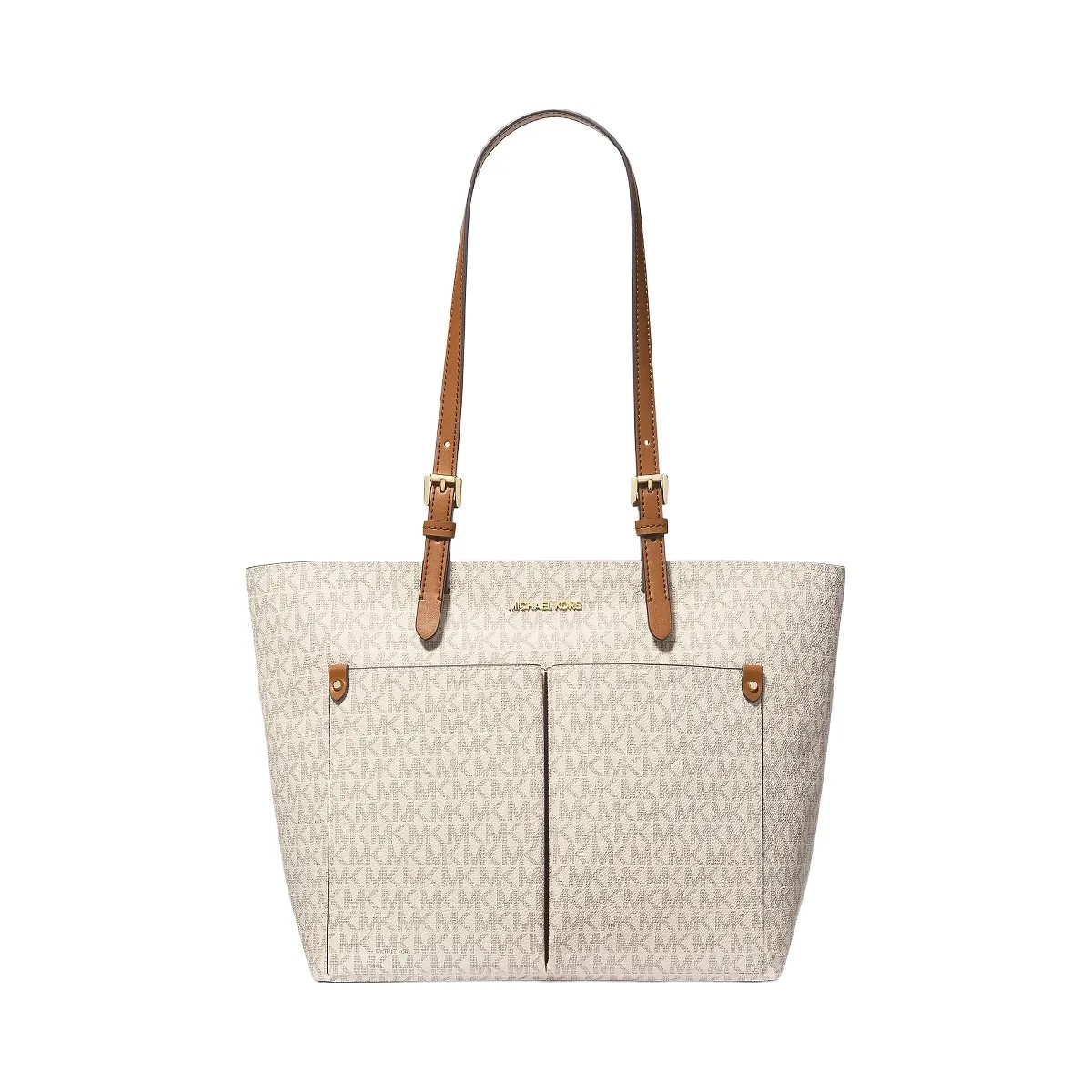 Michael Kors Jet Set Medium Logo Pocket Tote Bag Vanilla - HypeFly India View 1