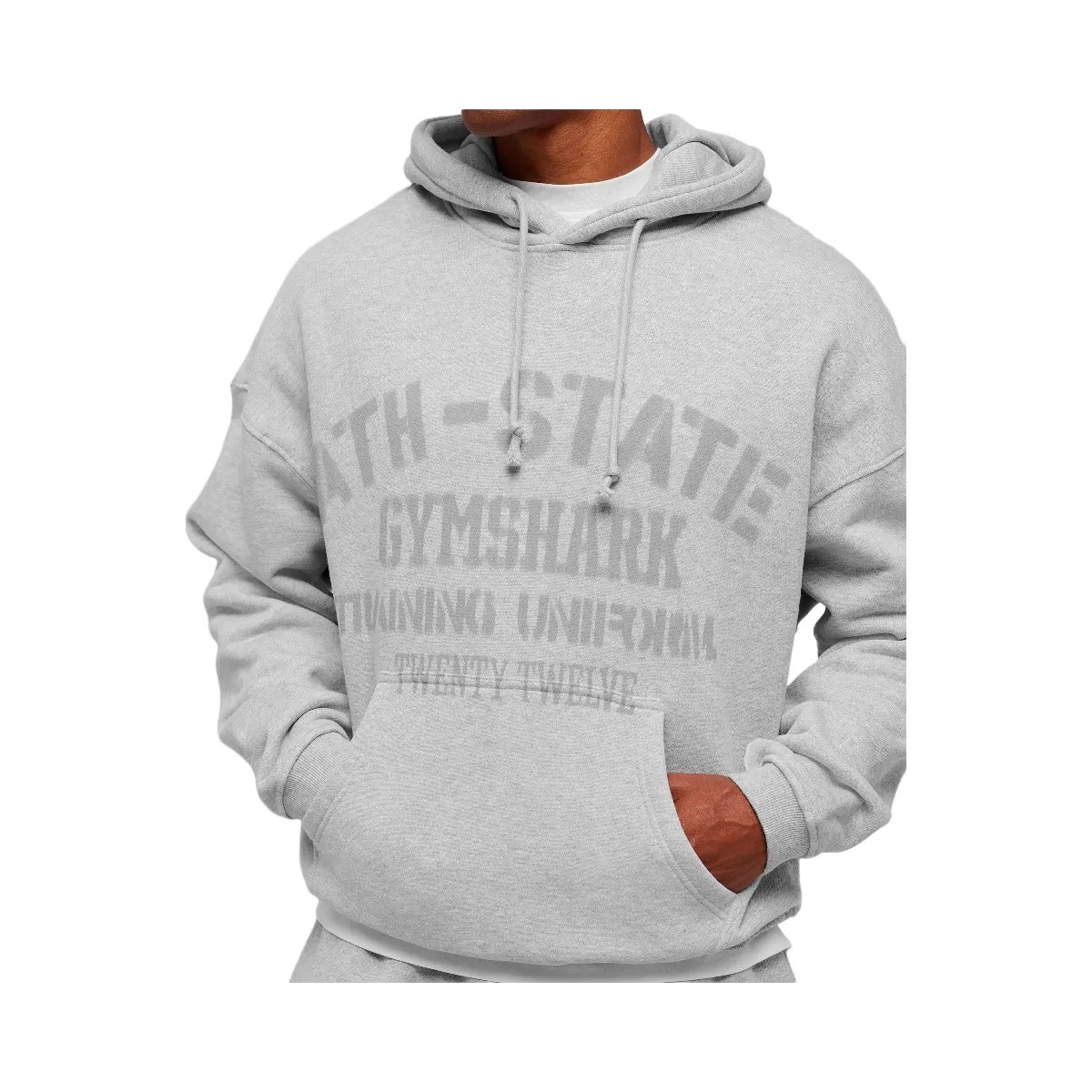 Gymshark Collegiate Hoodie - Bros Soft Grey Marl - HypeFly India View 5