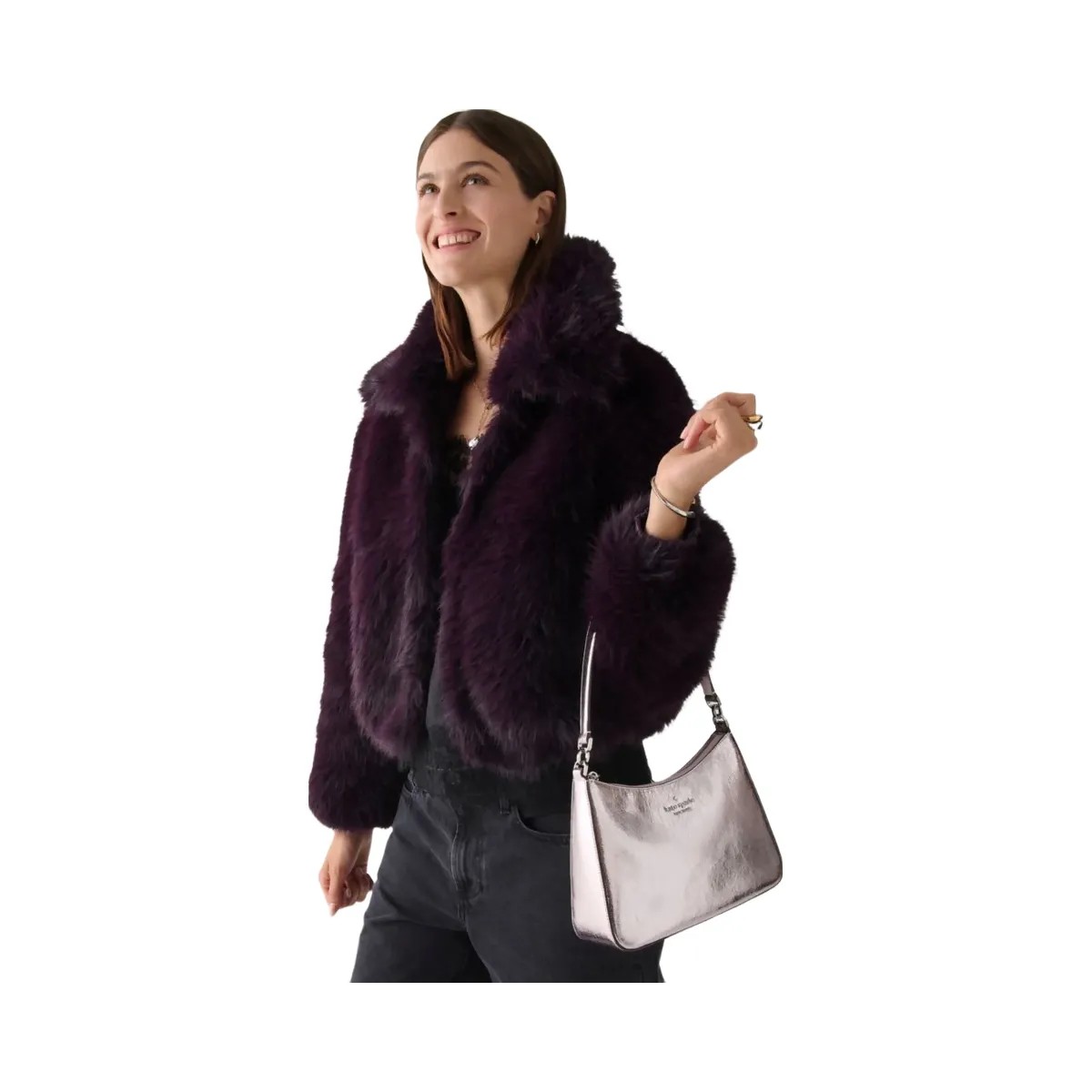Kate Spade Margot Crinkle Metallic Convertible Shoulder Bag Lilac Moonlight - HypeFly India View 2