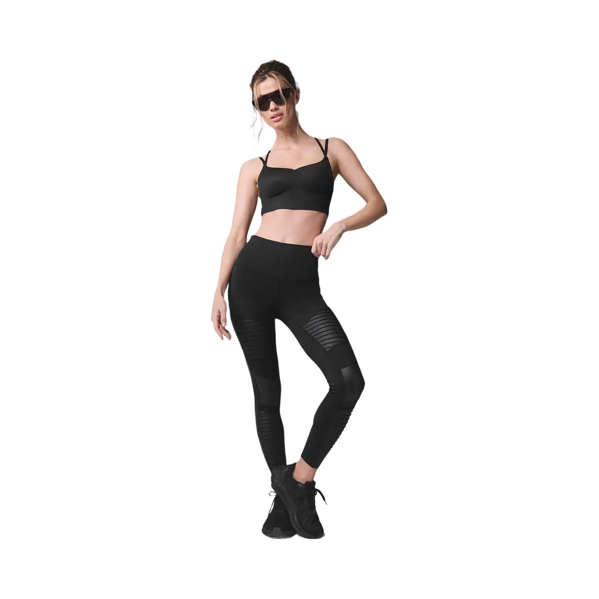 Alo Women's 7/8 High-Waist Moto Legging - Black - HypeFly India View 2