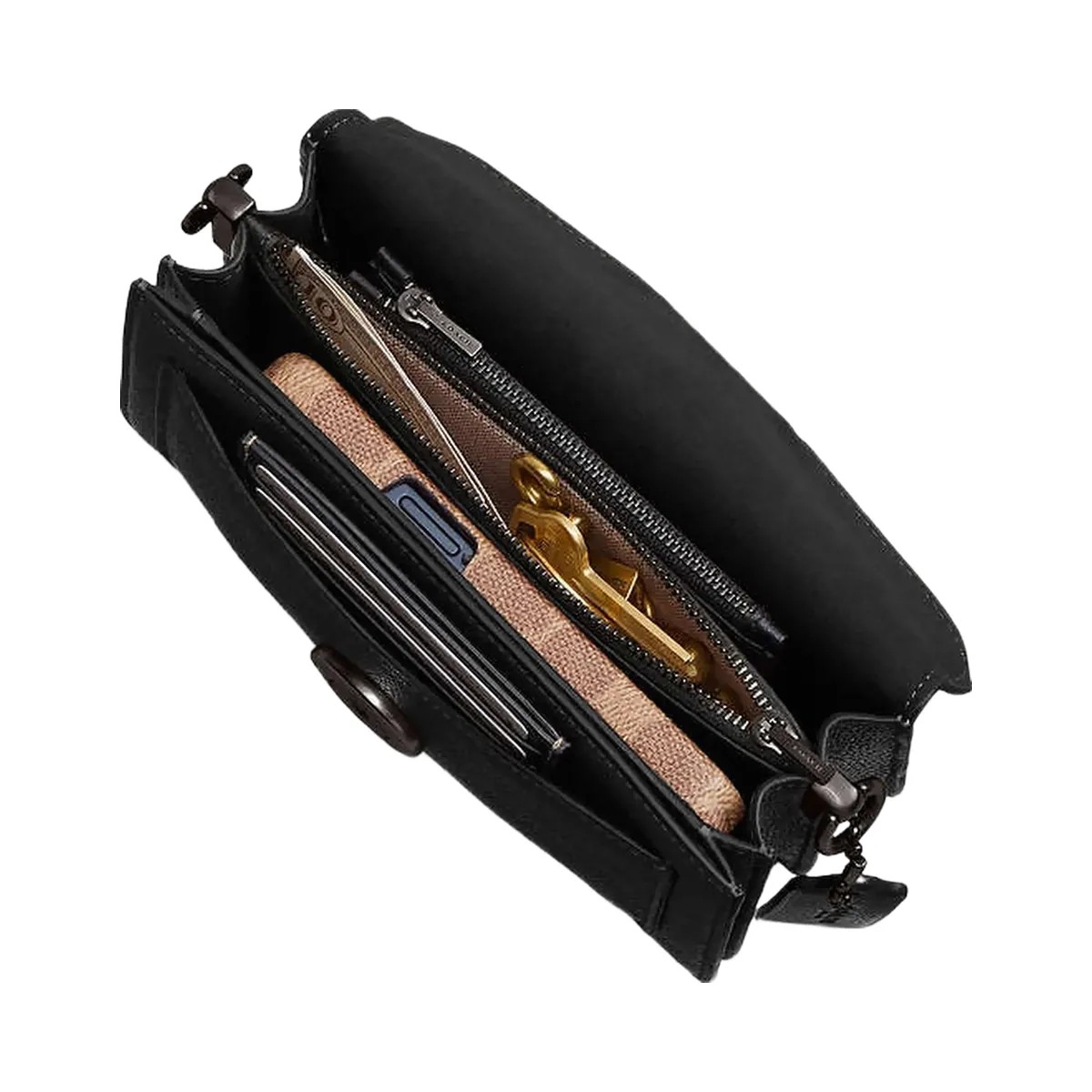 Coach Tabby Shoulder Bag 20 Polished Pebble Leather-Pewter-Black - HypeFly India View 5