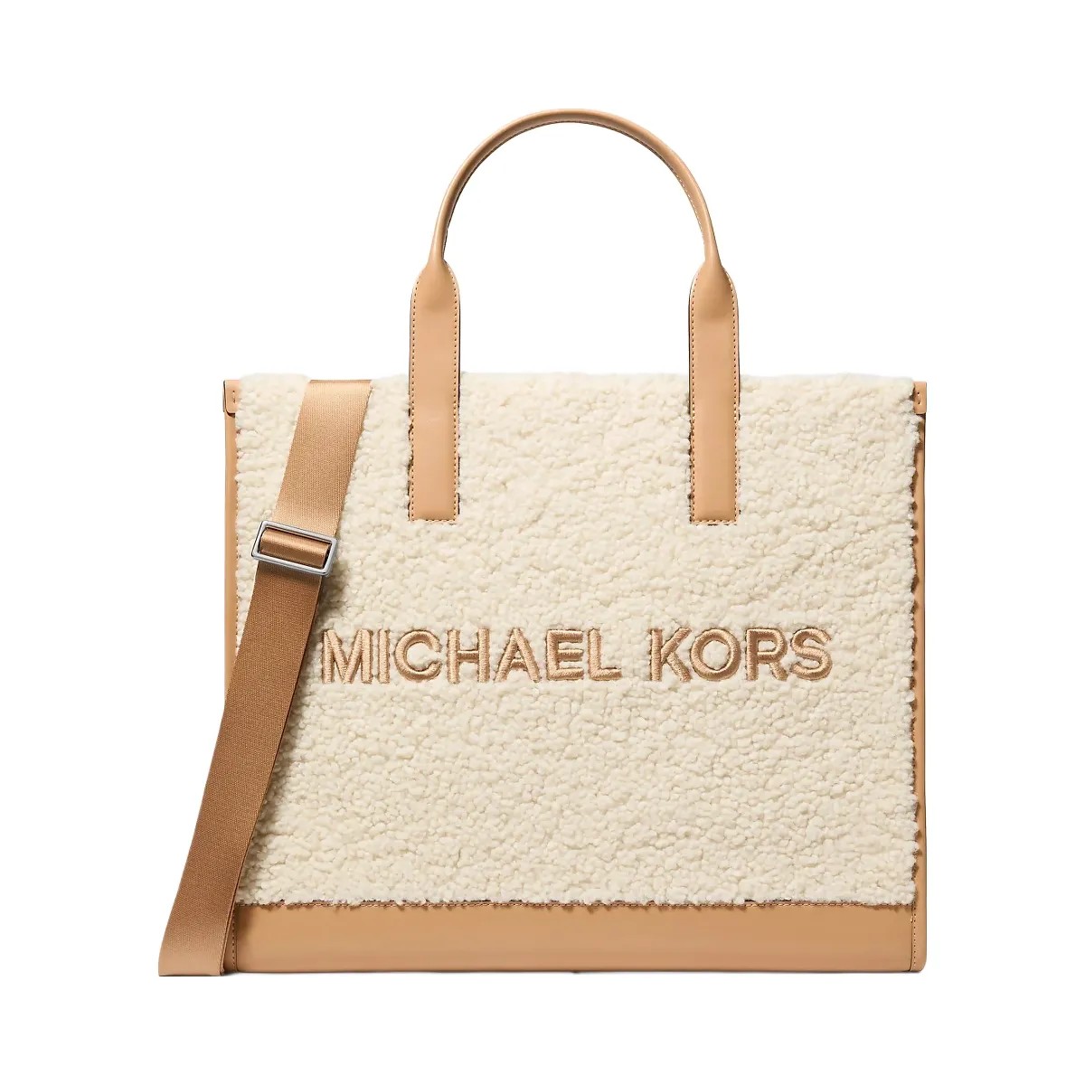 Michael Kors Cooper Medium Sherpa Convertible Tote Bag Peanut - HypeFly India View 1