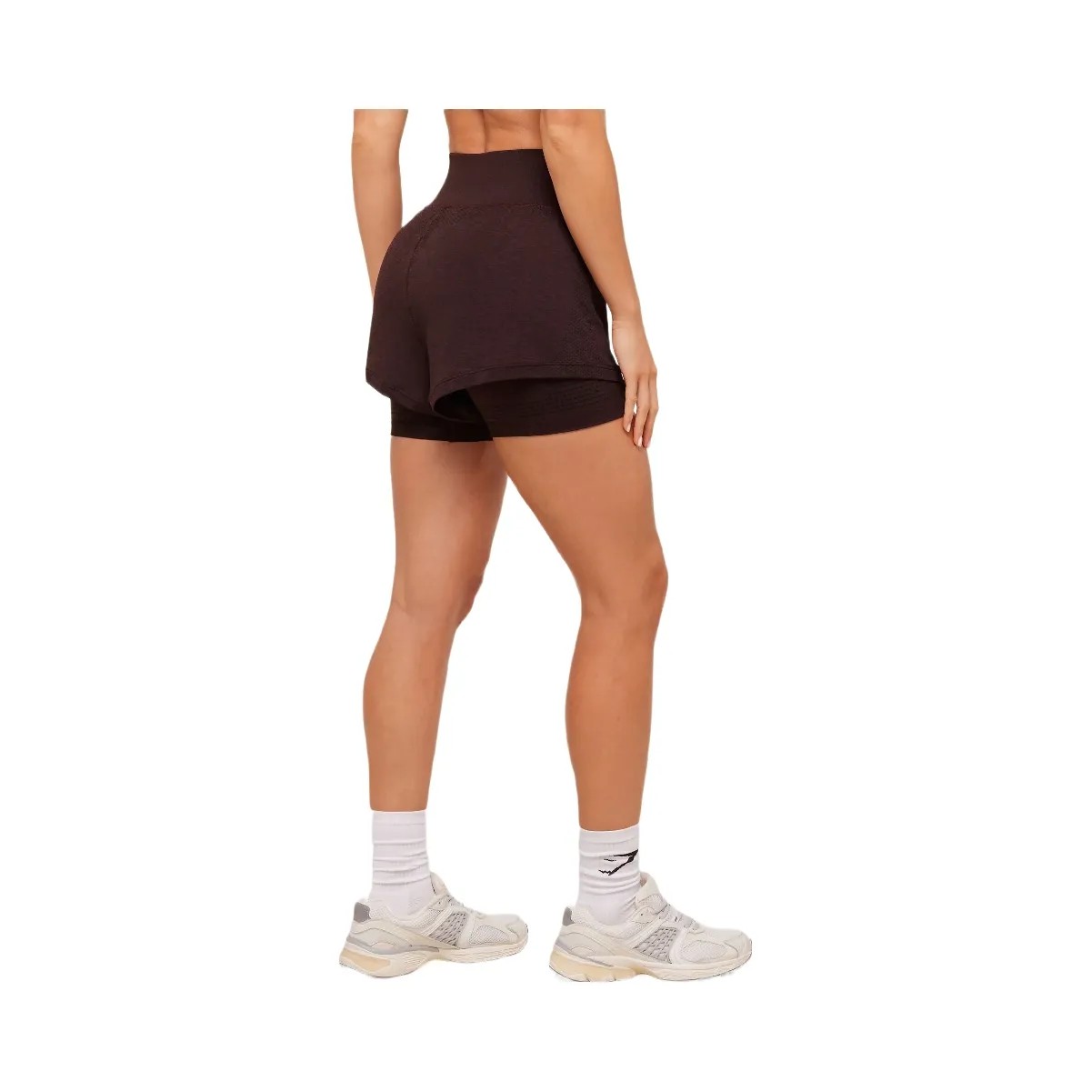 Gymshark Vital 2-in-1 Shorts - Rich Maroon/Marl - HypeFly India View 3
