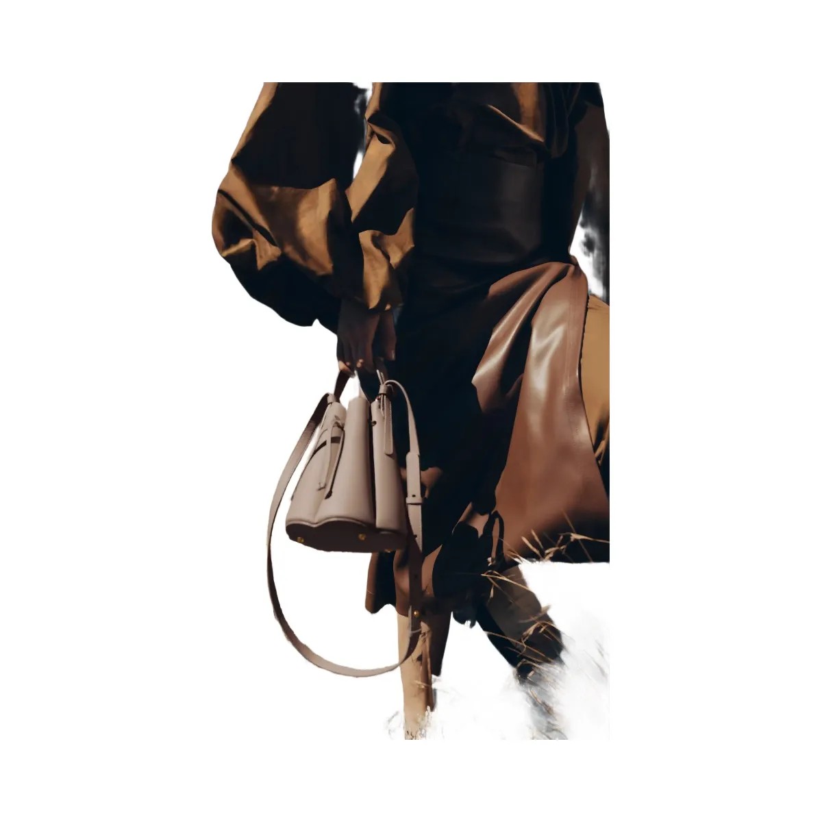 Polene Numero Huit Mini Textured Taupe - HypeFly India View 3