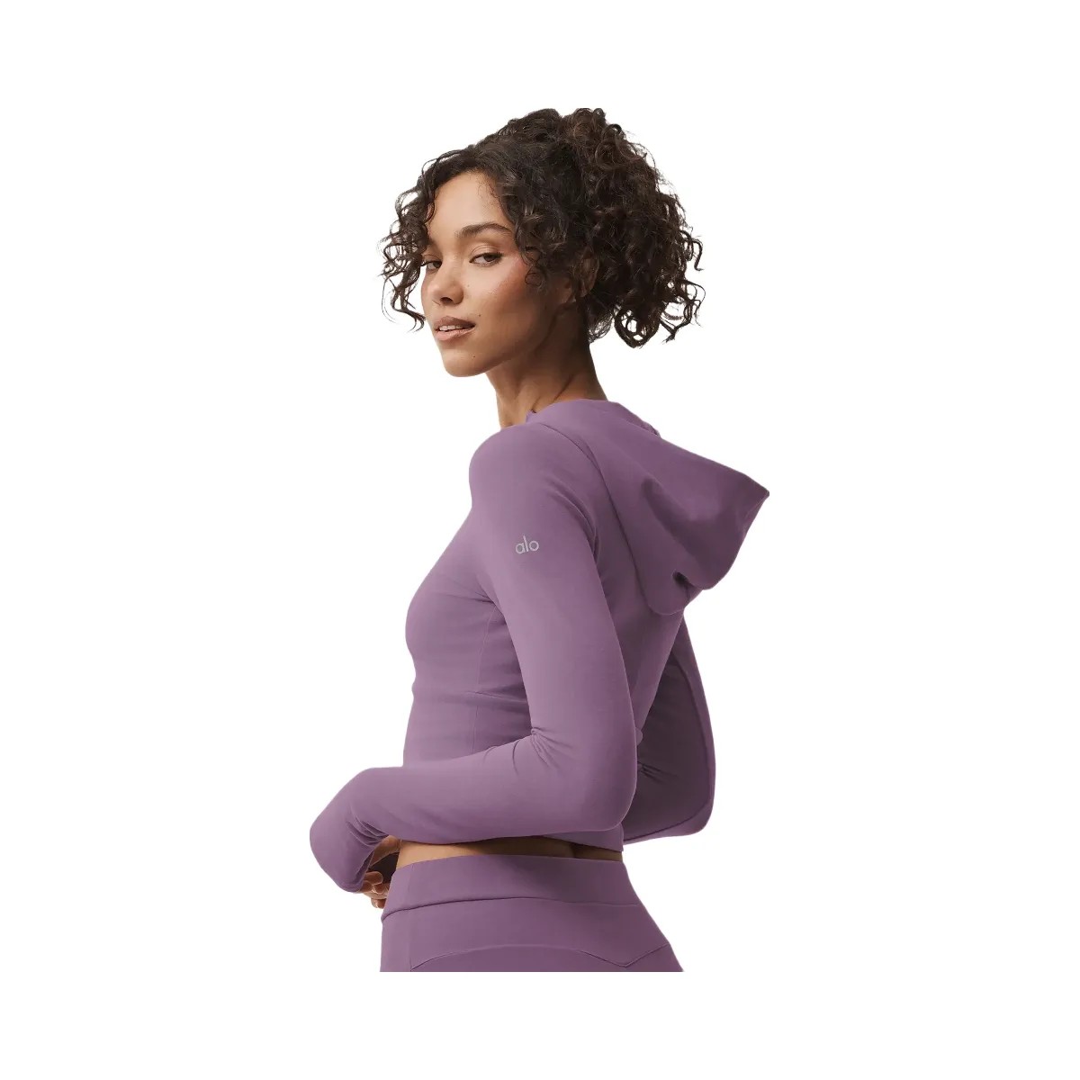 Alo Women's Sway Full Zip Hoodie - Plum Kiss - HypeFly India View 2