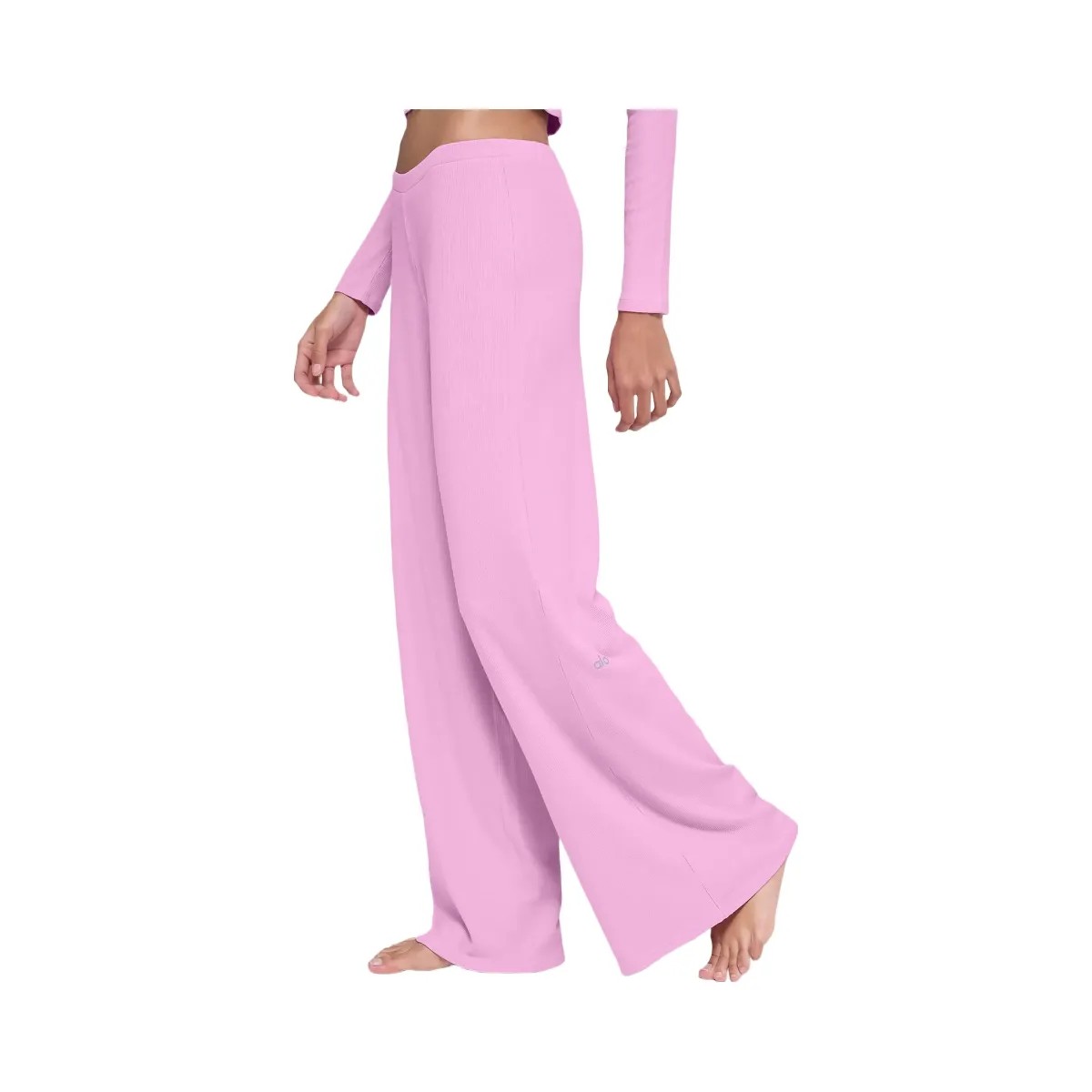 Alo Women's Mid-Rise Dreamlight Straight Pant - Candy Heart Pink - HypeFly India View 3