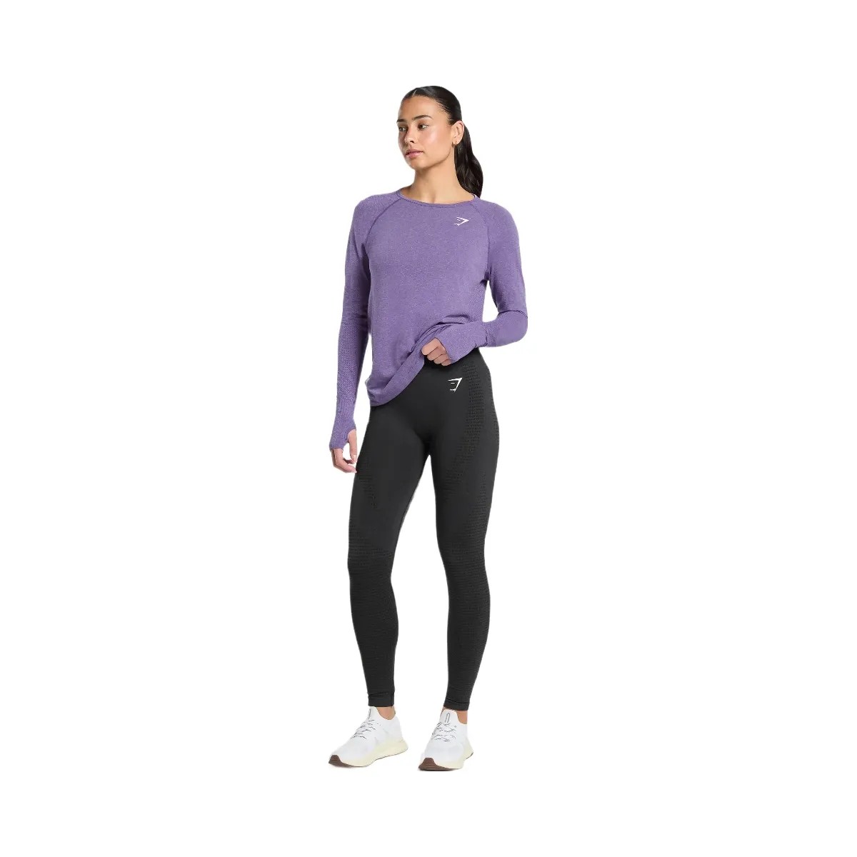 Gymshark Vital Light Long Sleeve Top - Functional Purple/Marl - HypeFly India View 4