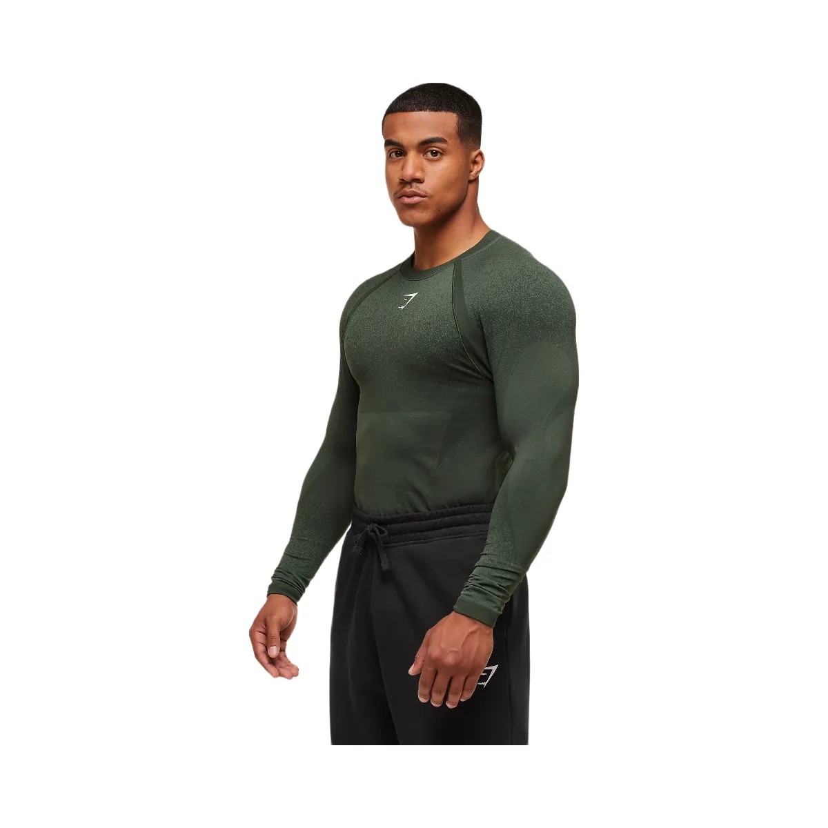 Gymshark Shadow Seamless Long Sleeve T-Shirt - Trail Green - HypeFly India View 6