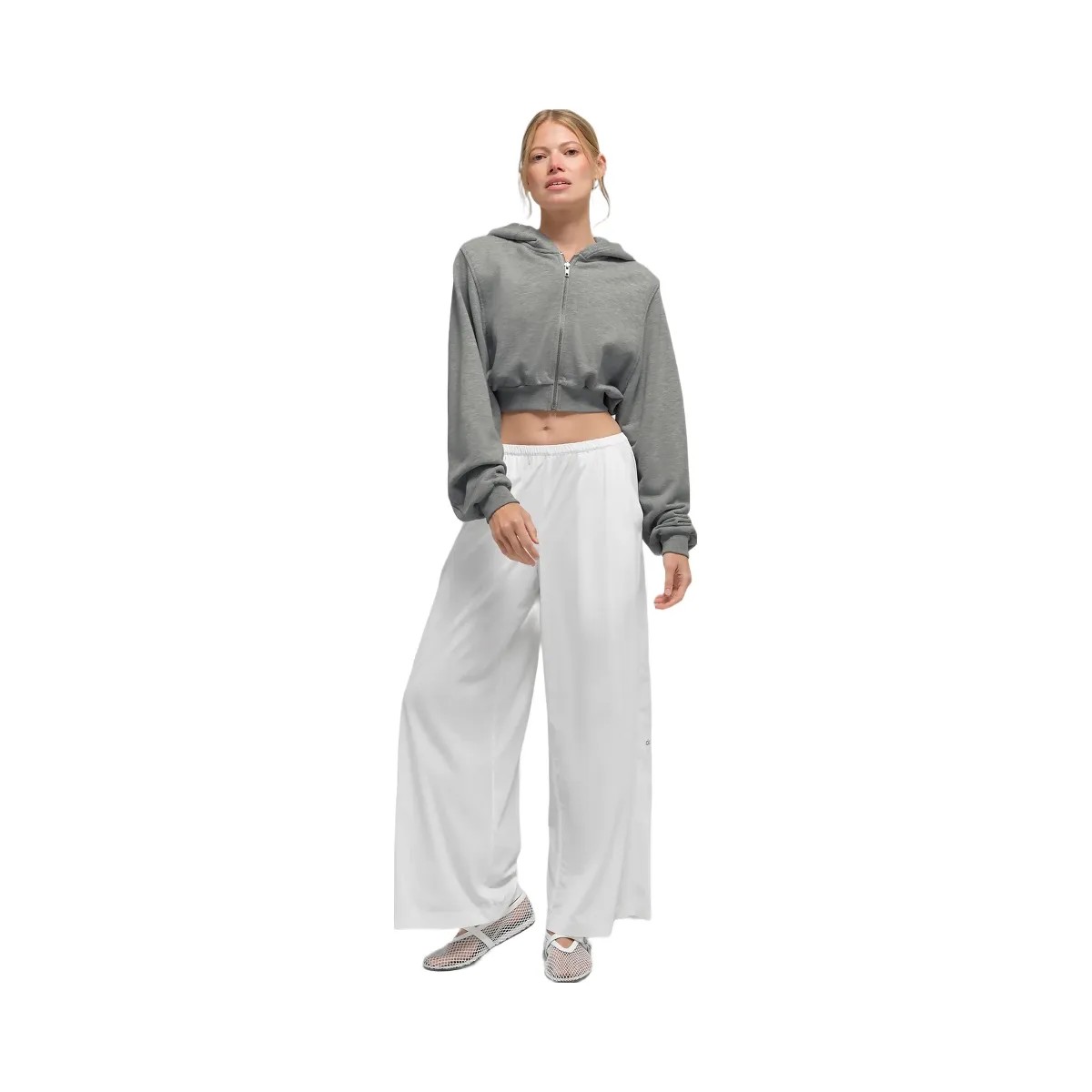 Alo Women's Breezy Wide Leg Pant (Regular) - White - HypeFly India View 4