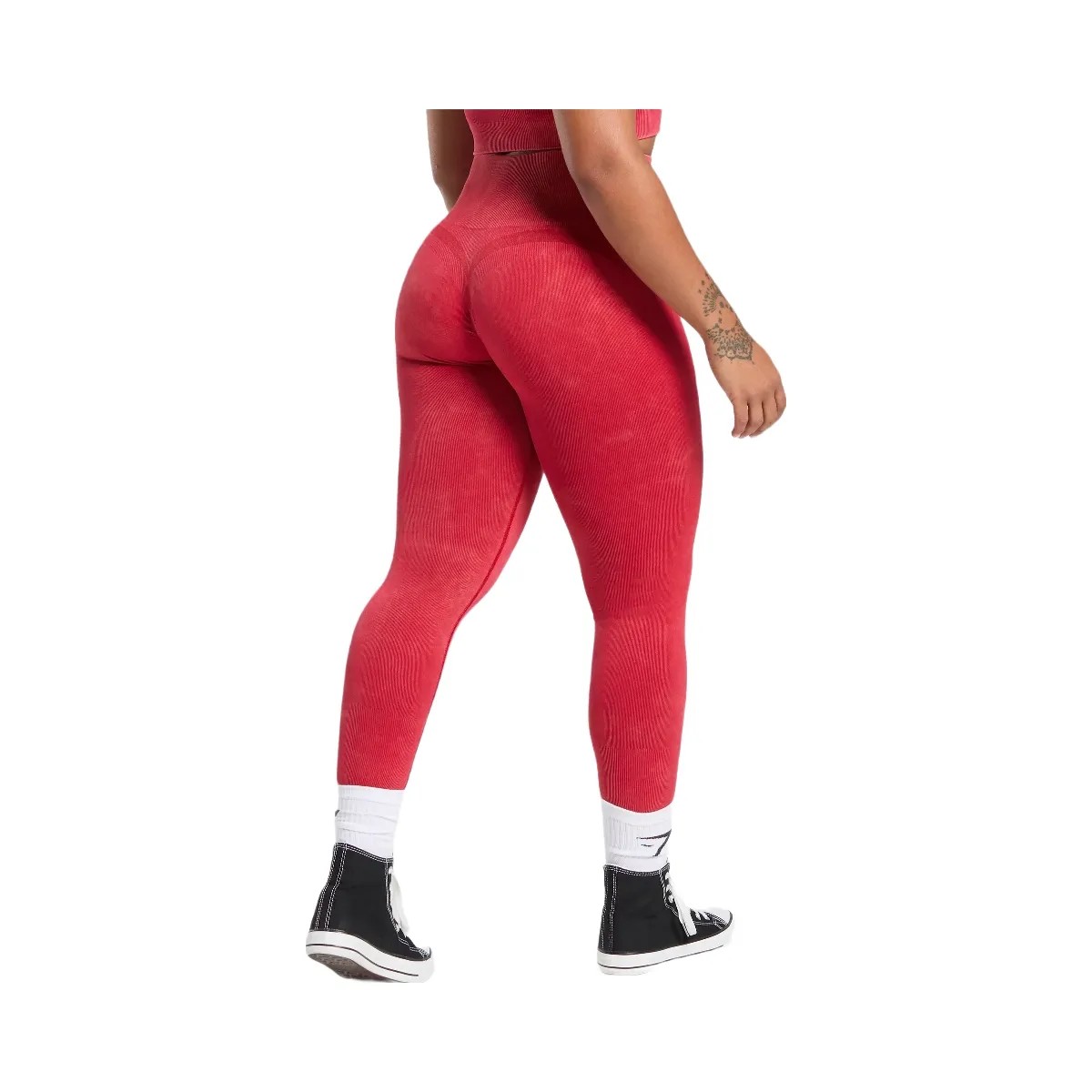 Gymshark Gains Seamless Leggings - Carmine Red - HypeFly India View 2
